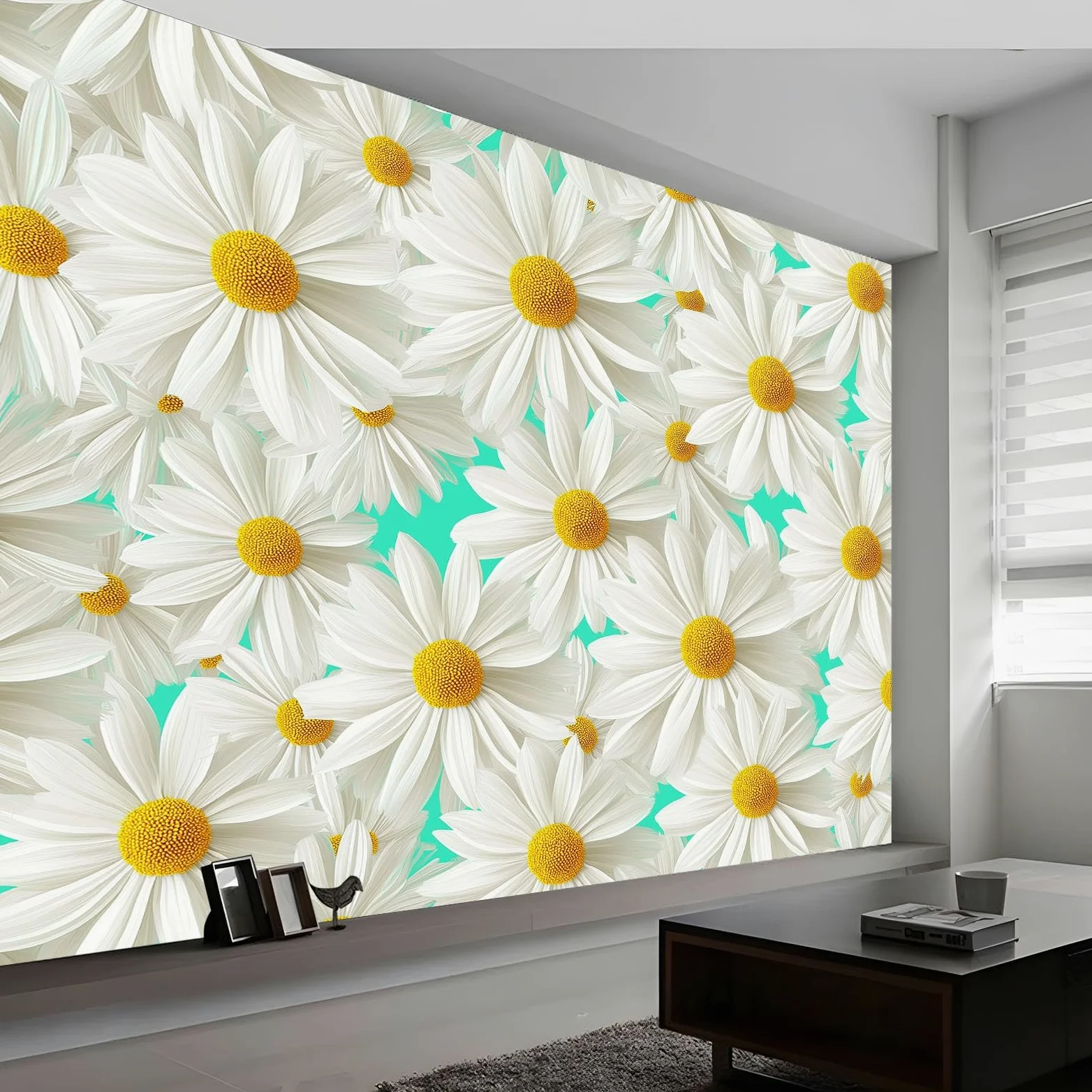 Generico 3D Nowoczesna Kwiatowa Elegancka Tapeta Efekt 3D, 350 x 256 cm Fototapeta Włóknina | Dekoracja Fototapeta Sypialnia, Biały