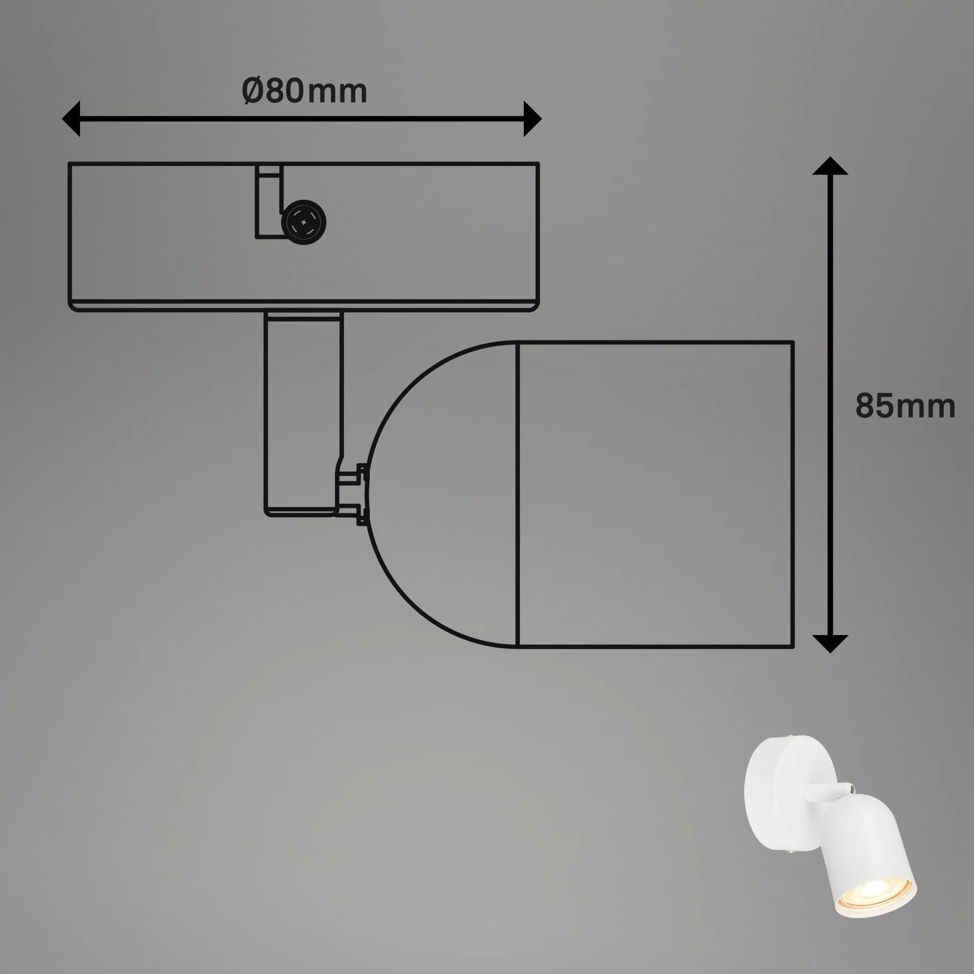 BRILONER Lampa do Czytania, Ścienna Obrotowa do Wnętrz, Salonu, Biały Metal