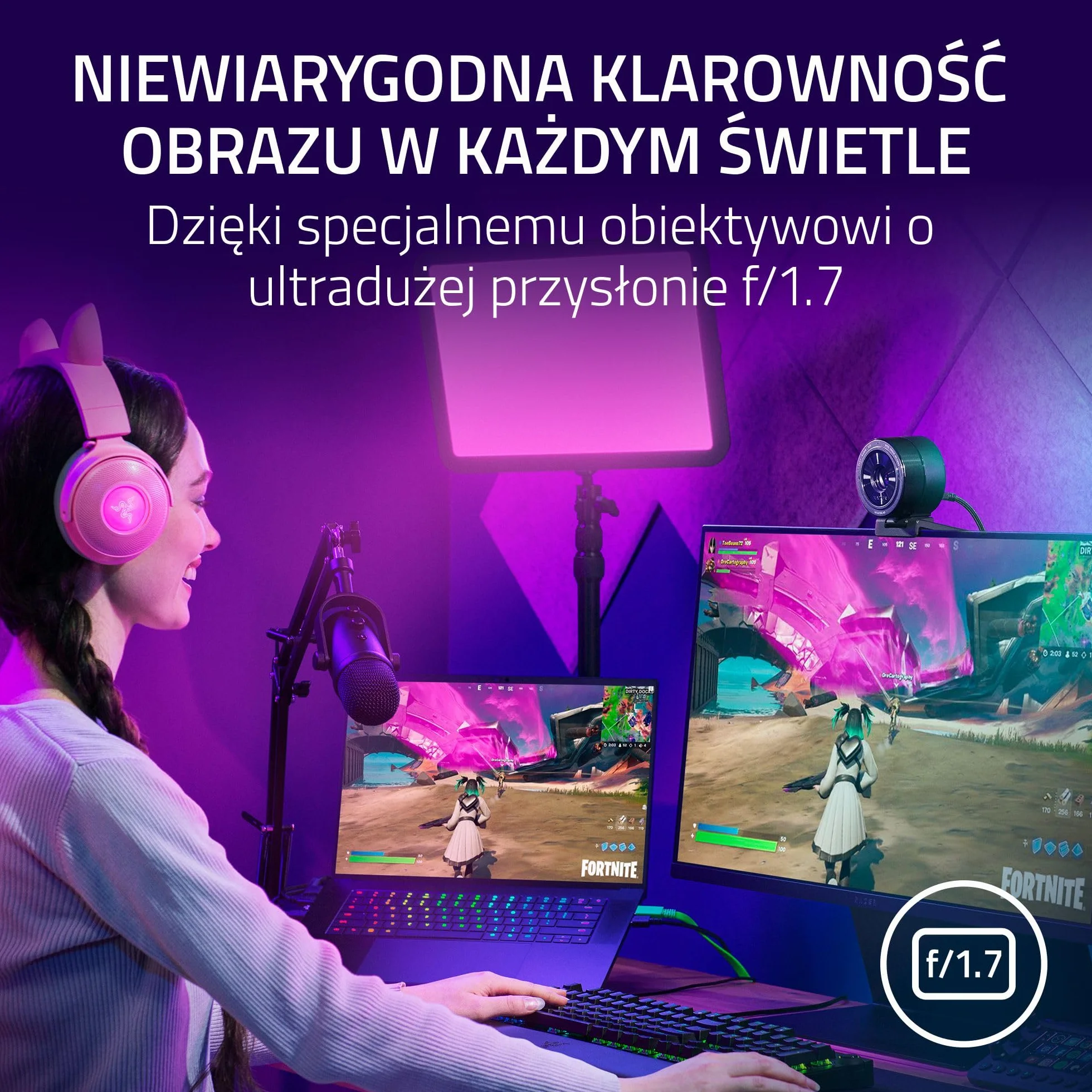 Razer Kiyo Pro Ultra kamera internetowa 4K UHDR autofokus AI czujnik 2,9 μm czarny