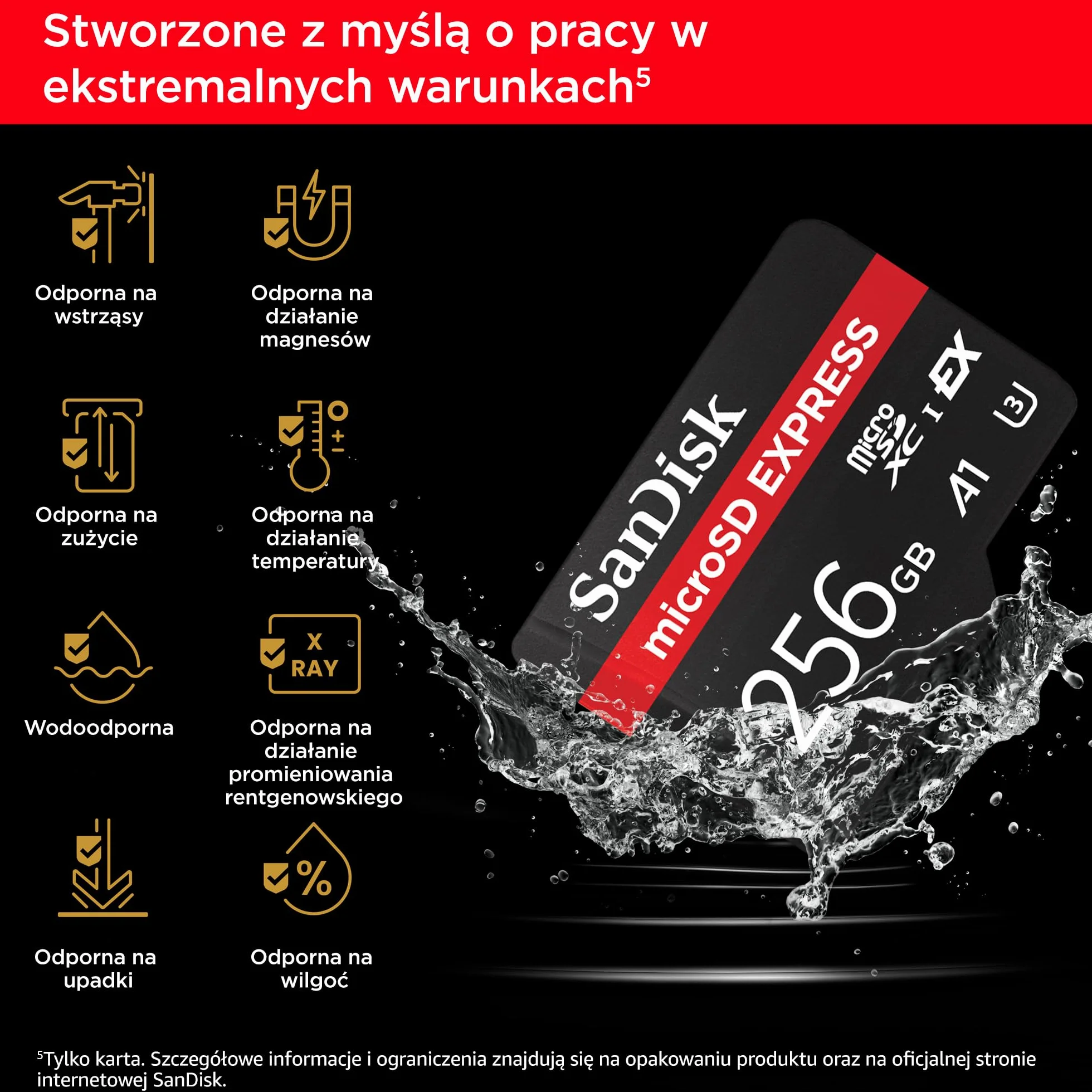 SanDisk MicroSD Express 256GB karta mSD odczyt 880 MB/s zapis 650 MB/s UHS-I U3 C10