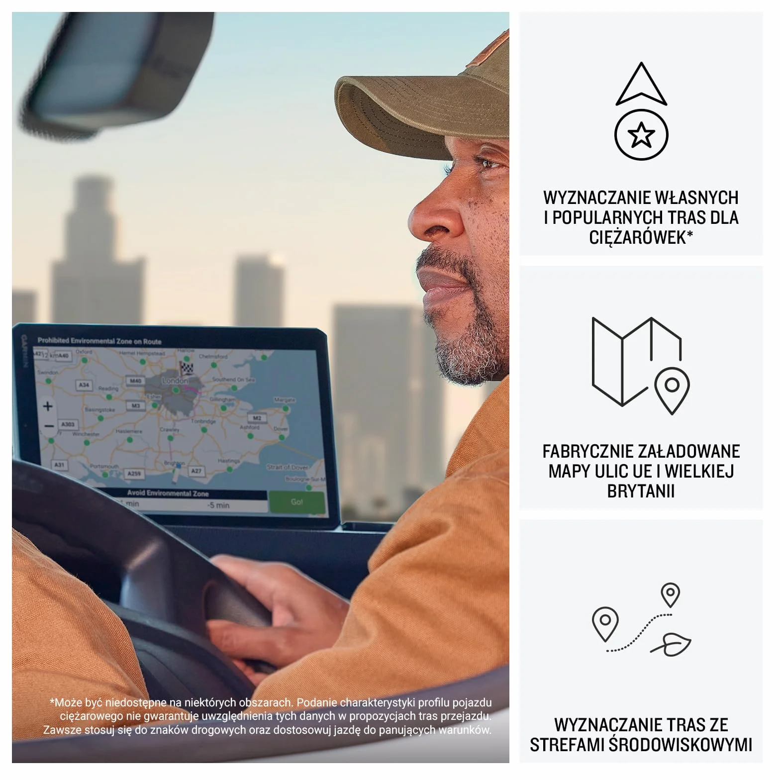 Garmin dēzl LGV1020 Nawigacja GPS 10" Mapy Europy