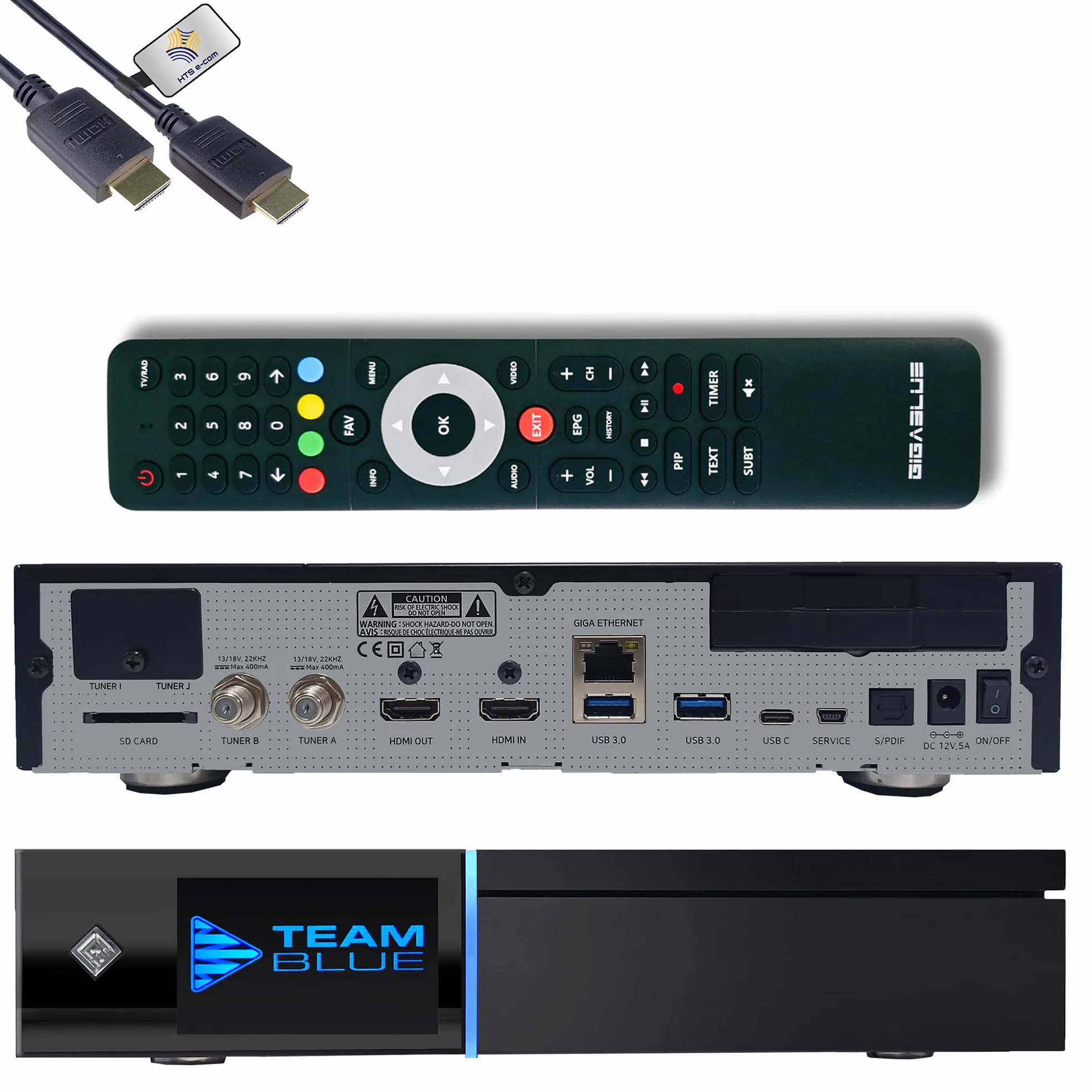 GigaBlue UHD Quad 4K Pro 2X FBC DVB-S2 Twin odbiornik satelitarny, Dual Core CPU, 4 GB RAM, 8 GB eMMC, Bluetooth 5.4, H.265, 1200 Mbit WLAN, 3X USB 3.0