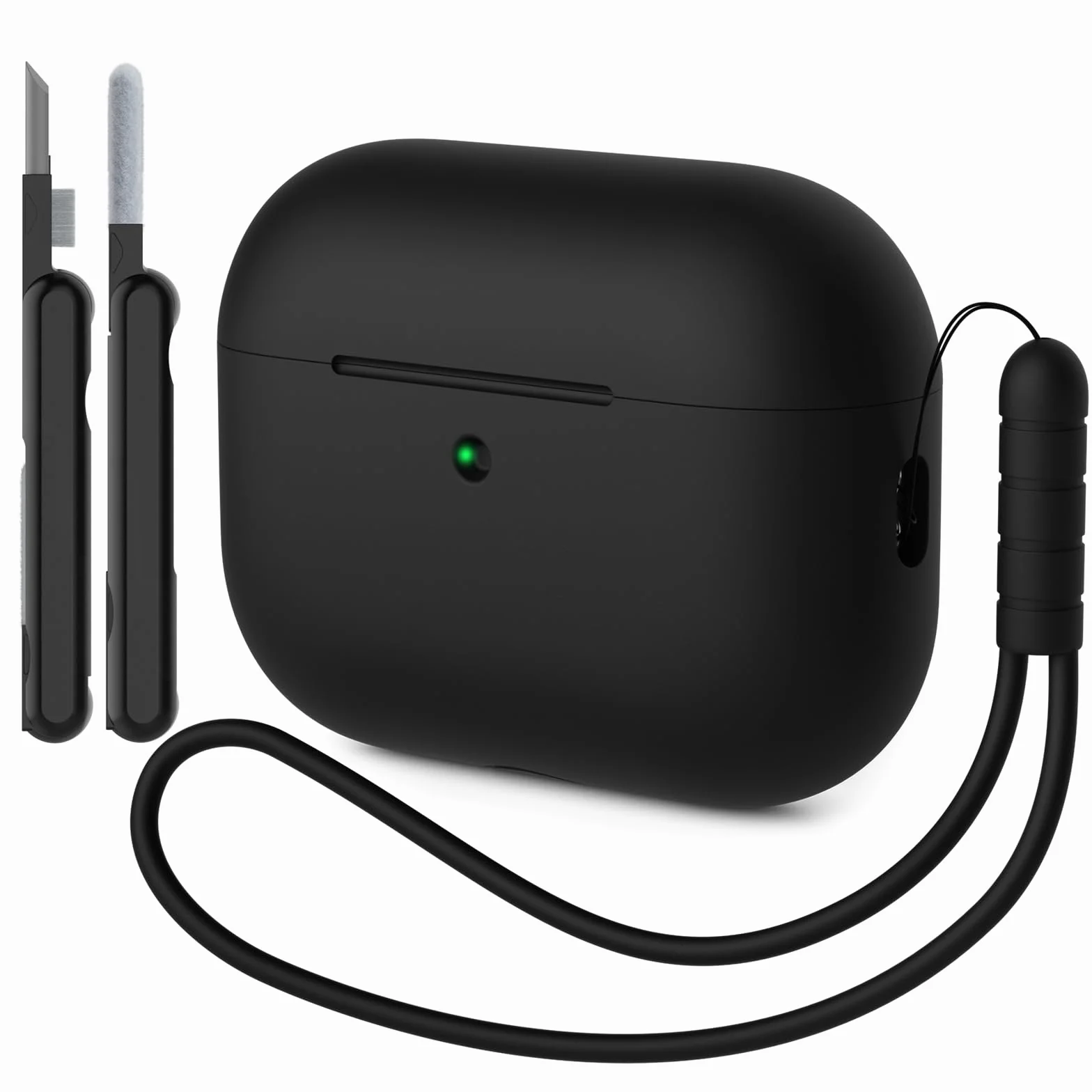 Etui silikonowe do AirPods Pro 3, odporne na wstrząsy, upadki i zarysowania, czarne