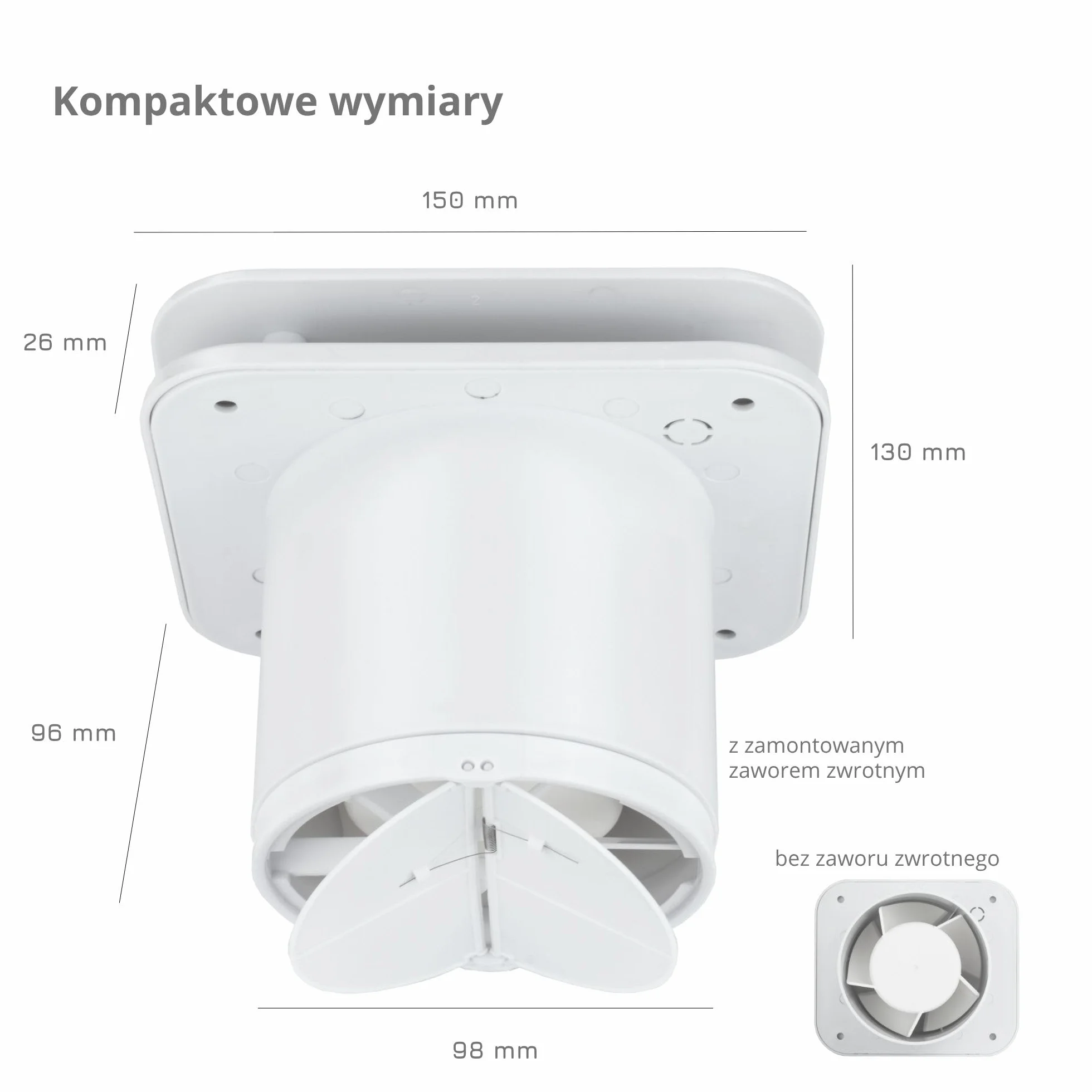 Turbionaire Trend 100 Pwm – Wentylator Łazienkowy Z Czujnikiem Obecności, Biały Mat, Cichy, Zawór Zwrotny, Ipx4, Średnica 100 Mm, Aspiracja Obwodowa, Nowoczesny Design, Gwarancja 3 Lata