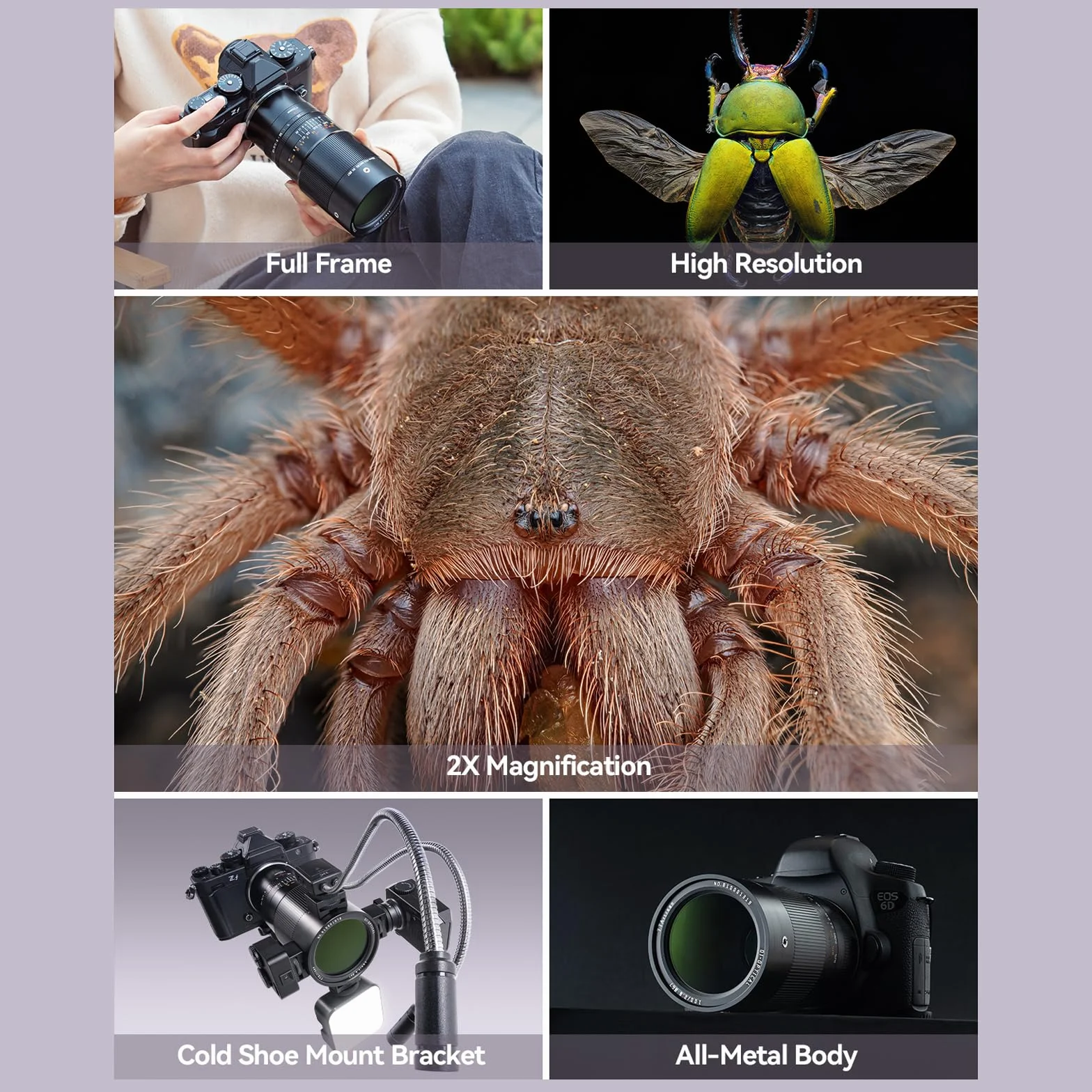 TTARTISAN Obiektyw aparatu 100 mm F2.8 makro 2X do montażu Canon EF pełnoklatkowy, ręczny obiektyw ustawiania ostrości do fotografii miniaturowej