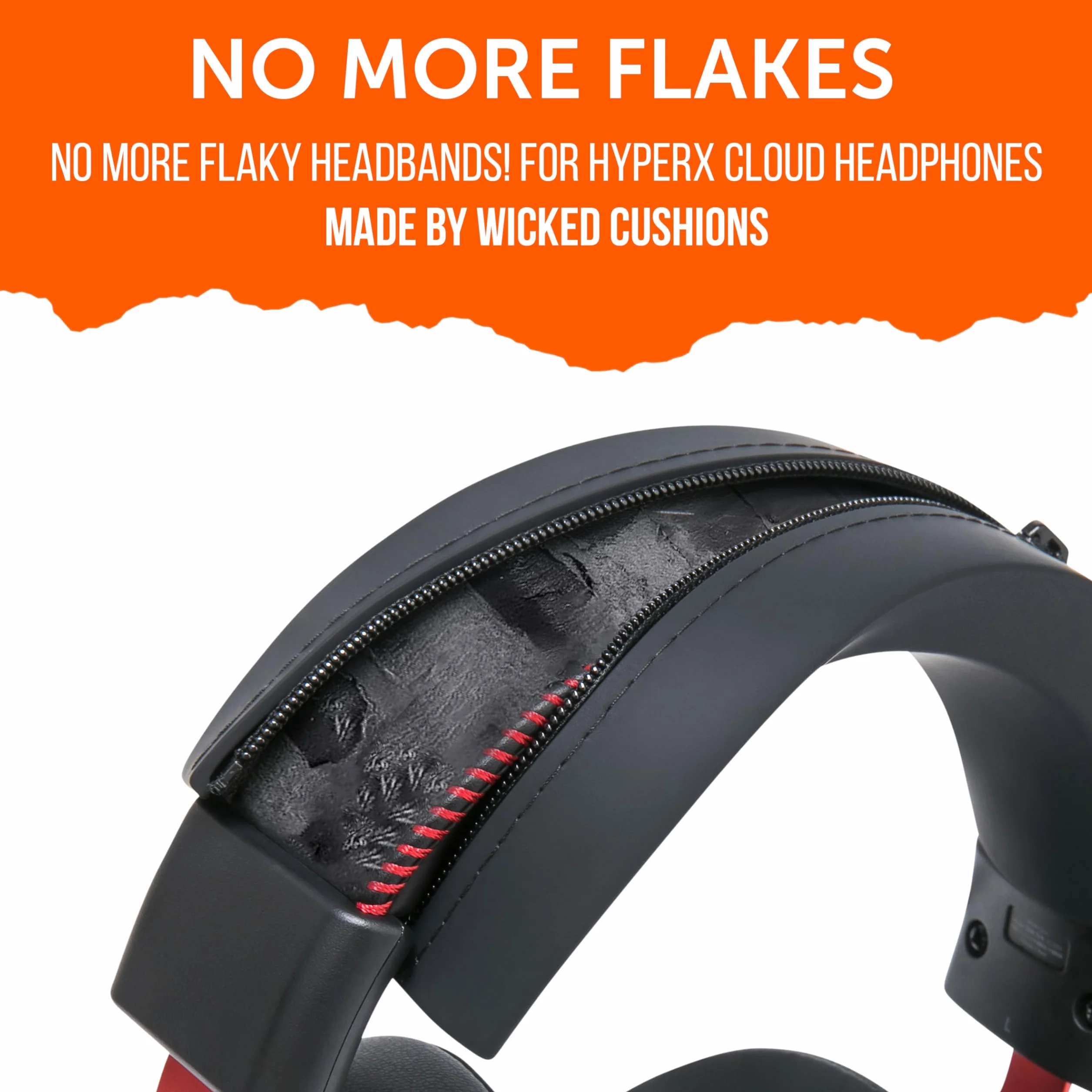 WC BandZ Cloud - silikonowy pokrowiec na pałąk do słuchawek HyperX Cloud Series firmy Wicked Cushions | Większy komfort, styl i ochrona przed potem | Black
