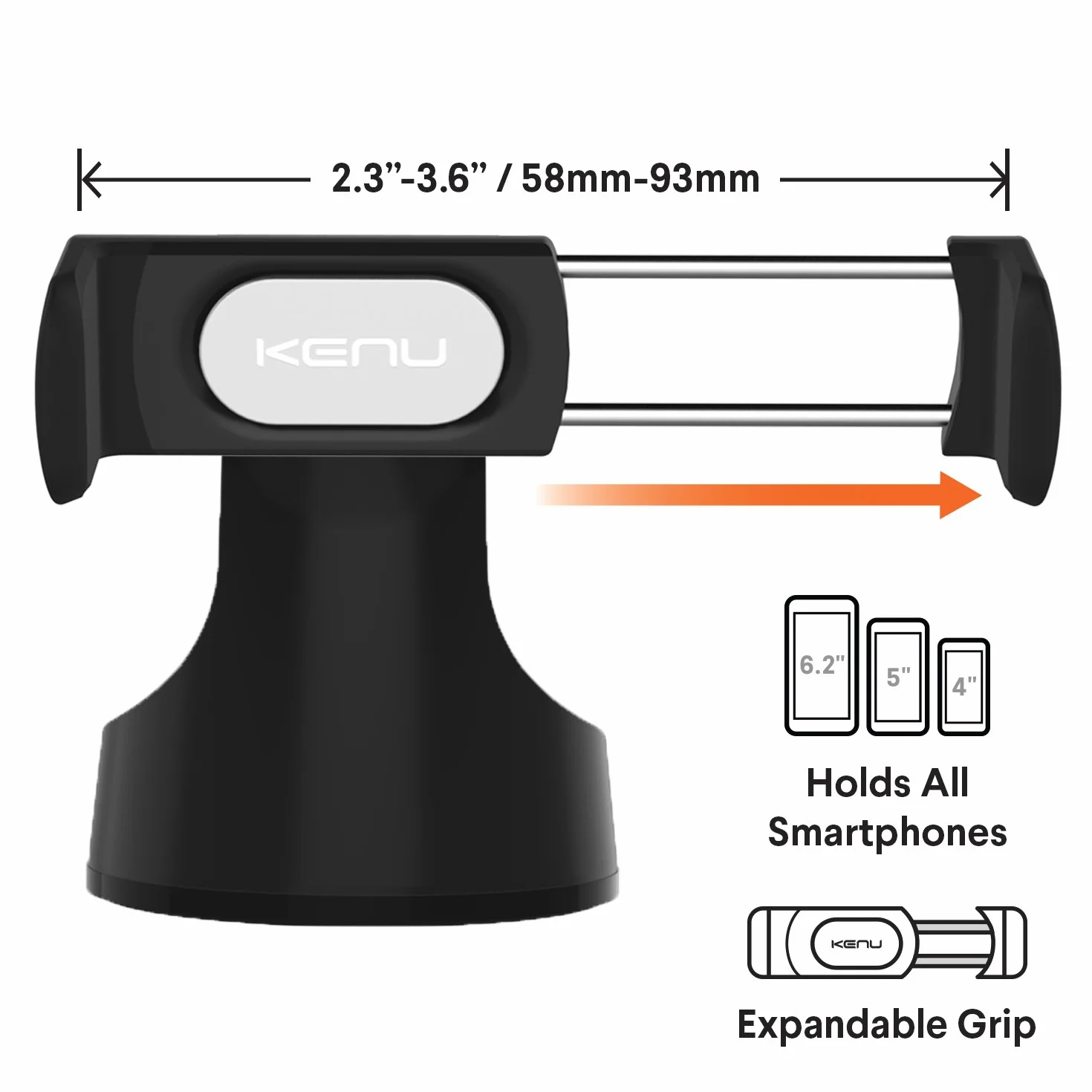 Kenu Airbase Pro samochodowy uchwyt na telefon z przyssawką obrót 360 stopni uniwersalna podstawka do szyby przedniej