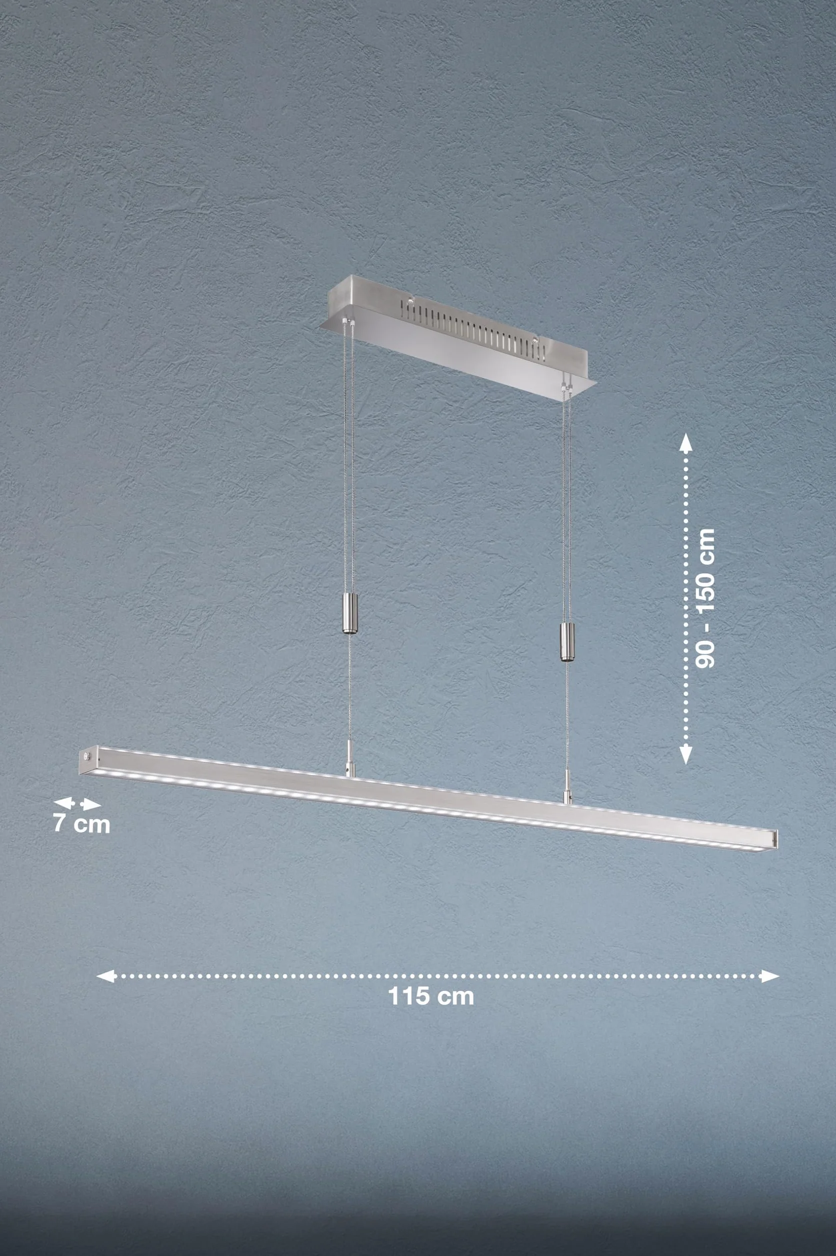 Fischer & Honsel Lampa wisząca 2 x LED 15 W nikiel matowy, ściemniana, biała