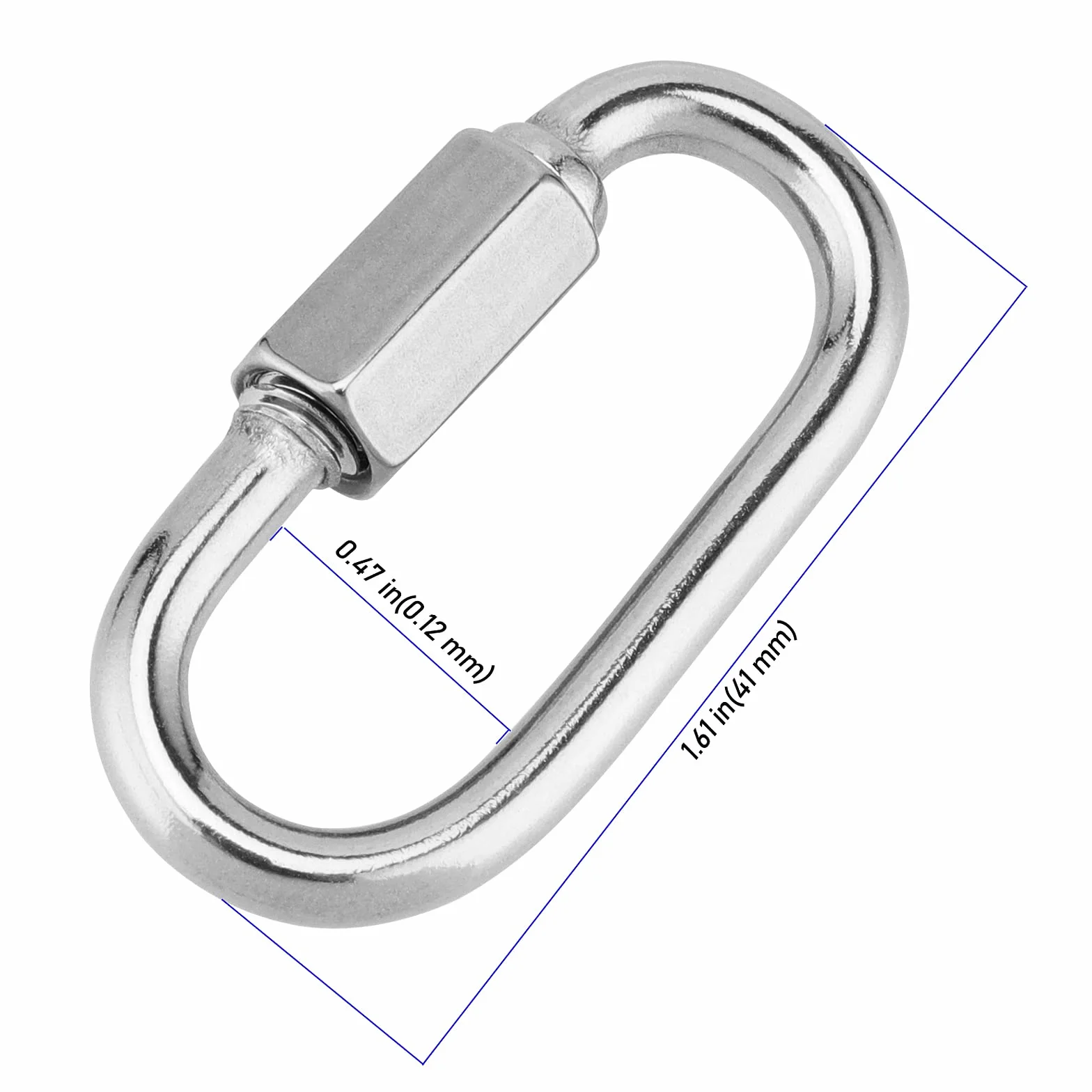 28 sztuk M4 4 mm x 40 mm ogniwa łańcucha ze stali nierdzewnej łącznik śrubowy ze złączem śrubowym, nośność 160 kg