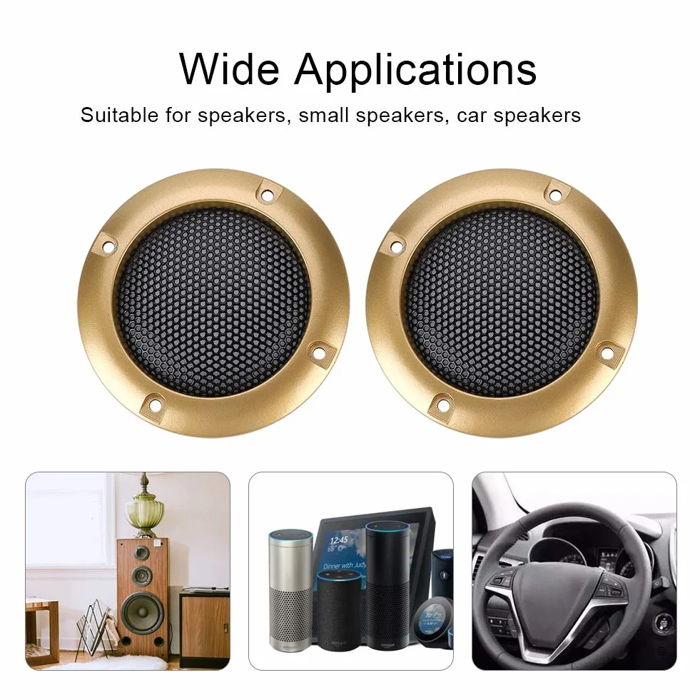 2-calowa osłona głośnika dekoracyjna siatkowa okrągła Subwoofer złota