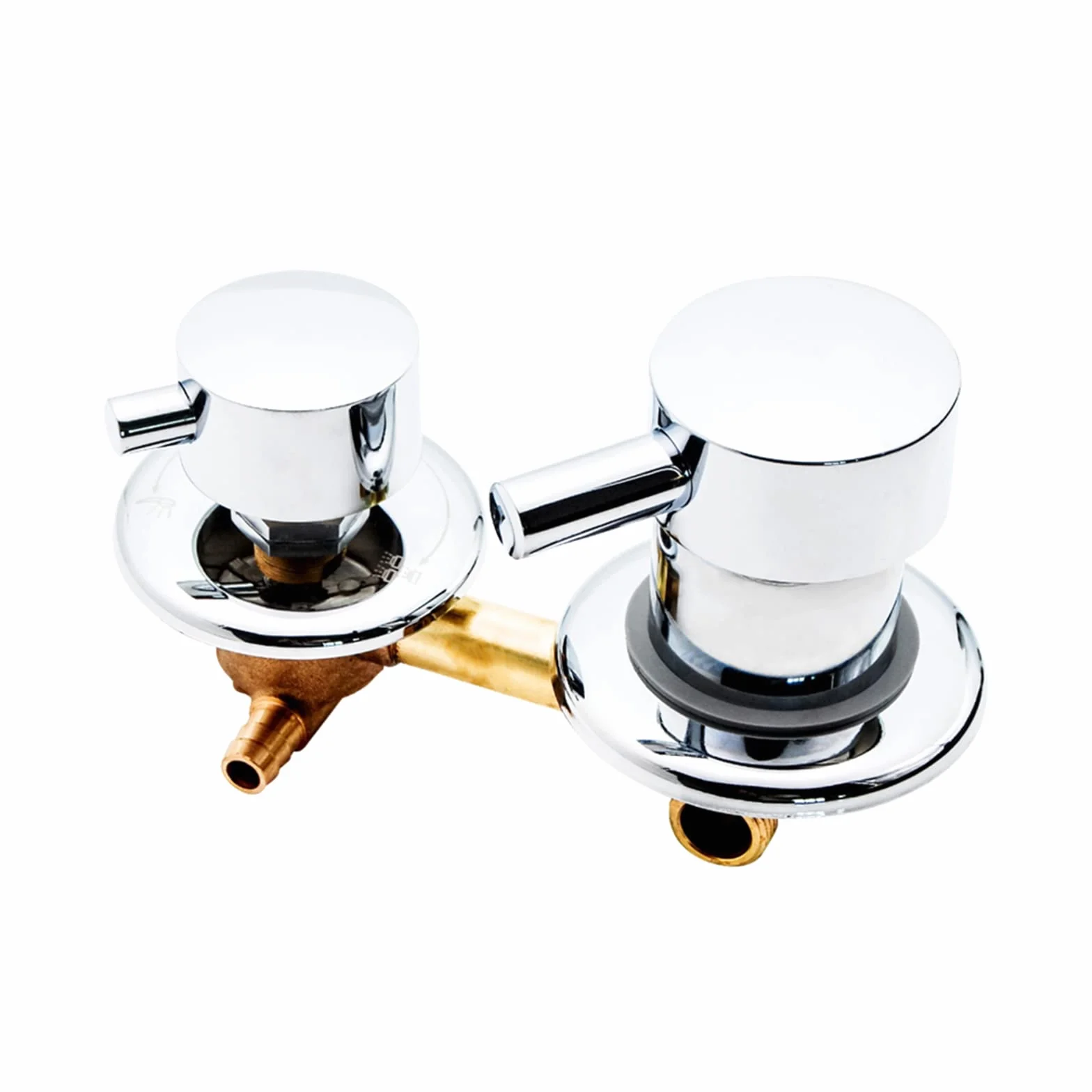 QHQQXN Mosiężna bateria prysznicowa 10/12,5 cm z gwintem wylotowym wody 2/3/4/5, podwójnym uchwytem, ​​wkładem ceramicznym, centralna odległość do kabiny łazienkowej
