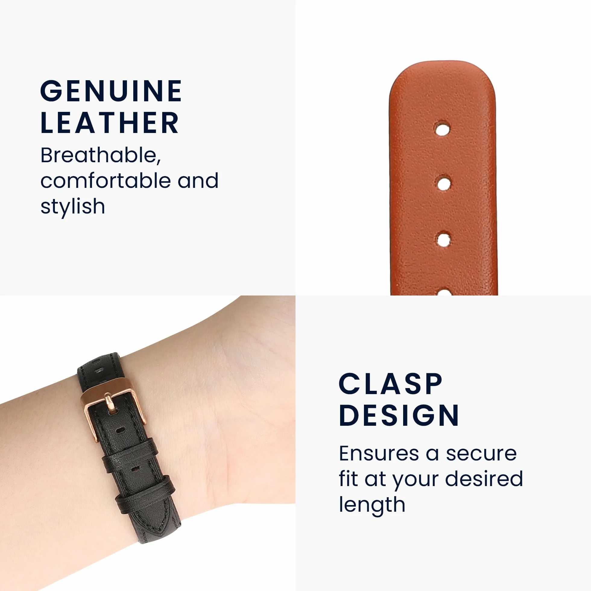 kwmobile Pasek z prawdziwej skóry do Garmin Lily Sport, zamiennik fitness tracker, 16 mm, skóra