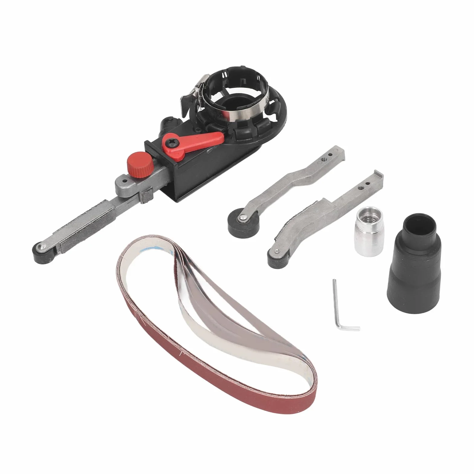 Przystawka do szlifierki taśmowej ze stopu aluminium Kompatybilna ze szlifierkami kątowymi M10 - Adapter szlifierski o szerokości 15 mm do drewna szklanego i metalu - Głowica