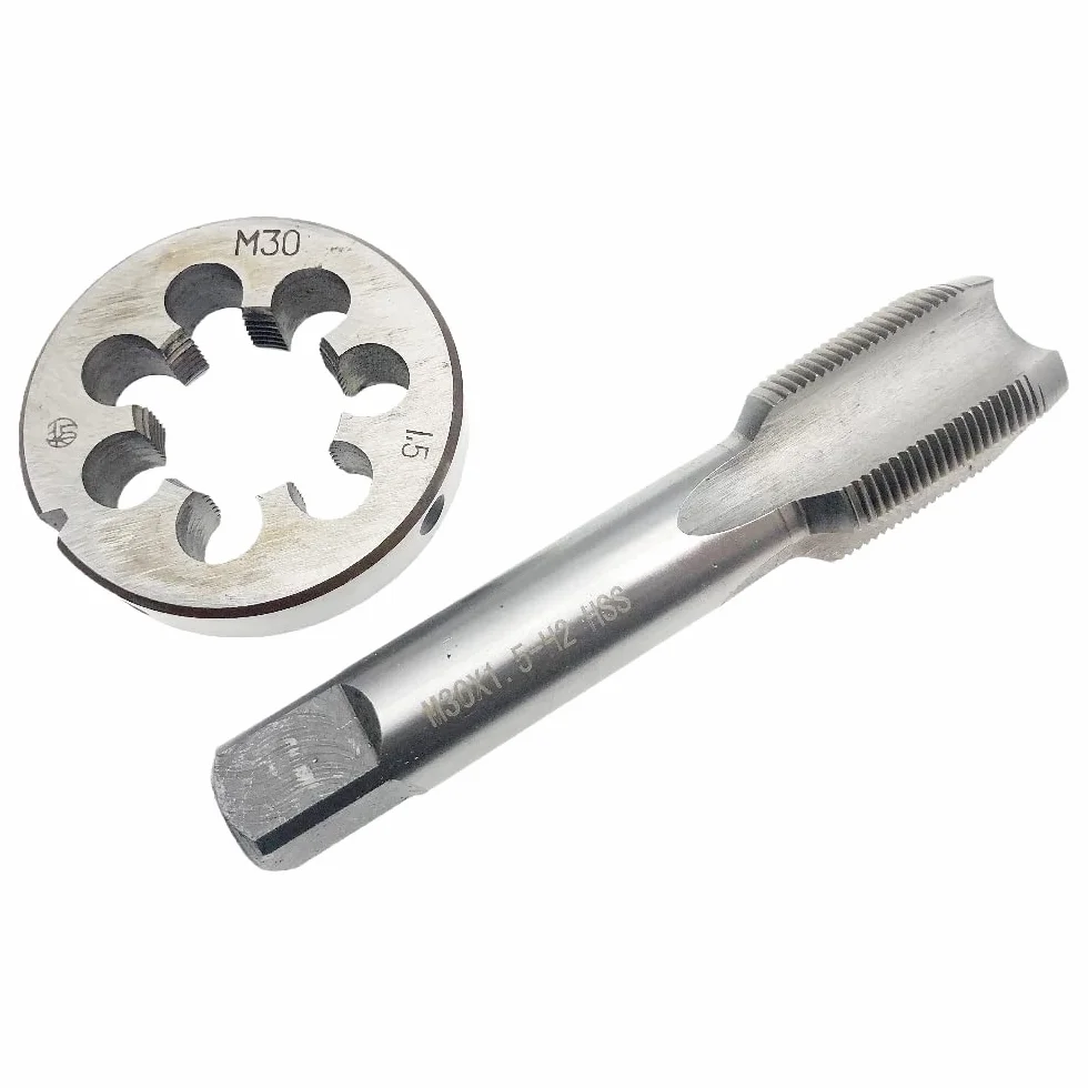 Zestaw gwintowników i narzynek M26 x 1,5, M27 x 1,5, gwintownik okrągły, prawy, M27 x 1,5, M30 x 1,5, gwintownik i narzynka, prawy, M30 x 1,5, M23 x 1,5, gwintownik i narzynka, prawy, M23 x 1,5 (zes
