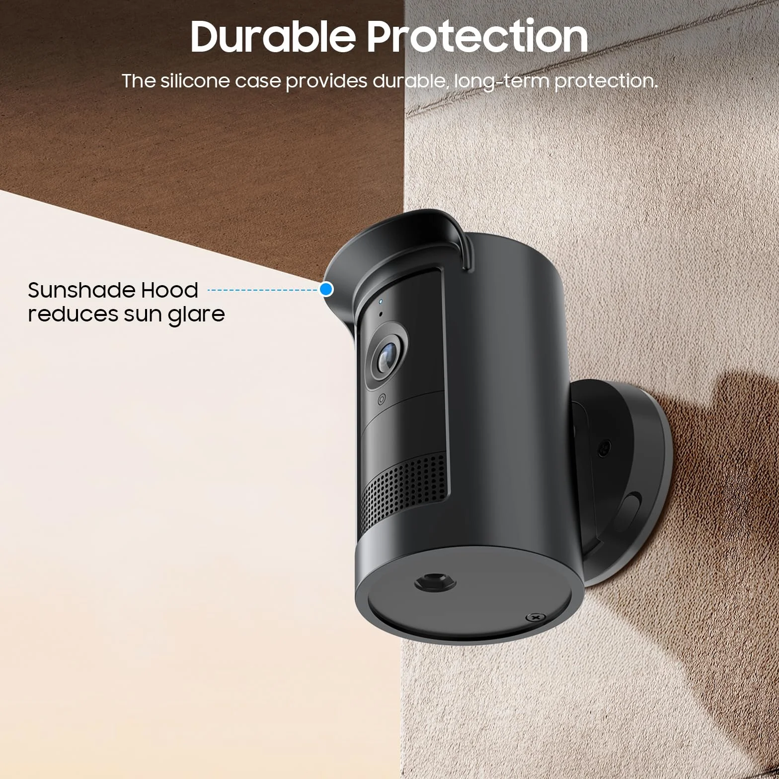 Fintie Silikonowe Etui Ochronne do Ring Outdoor Cam Plus, Czarne, Odporne na Warunki Atmosferyczne