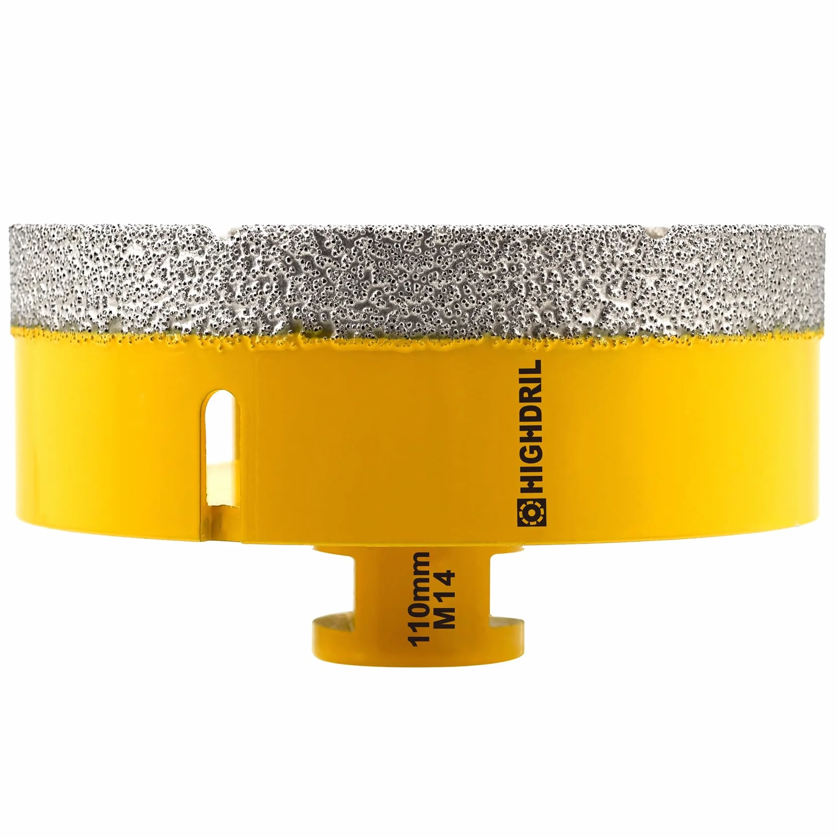 HIGHDRIL Diamentowa koronka wiertnicza – 110 mm otwornica do płytek M14 gwint do porcelany, płytek, ceramiki, granitu, marmuru, wiercenia na sucho, płytek, diamentowych wierteł