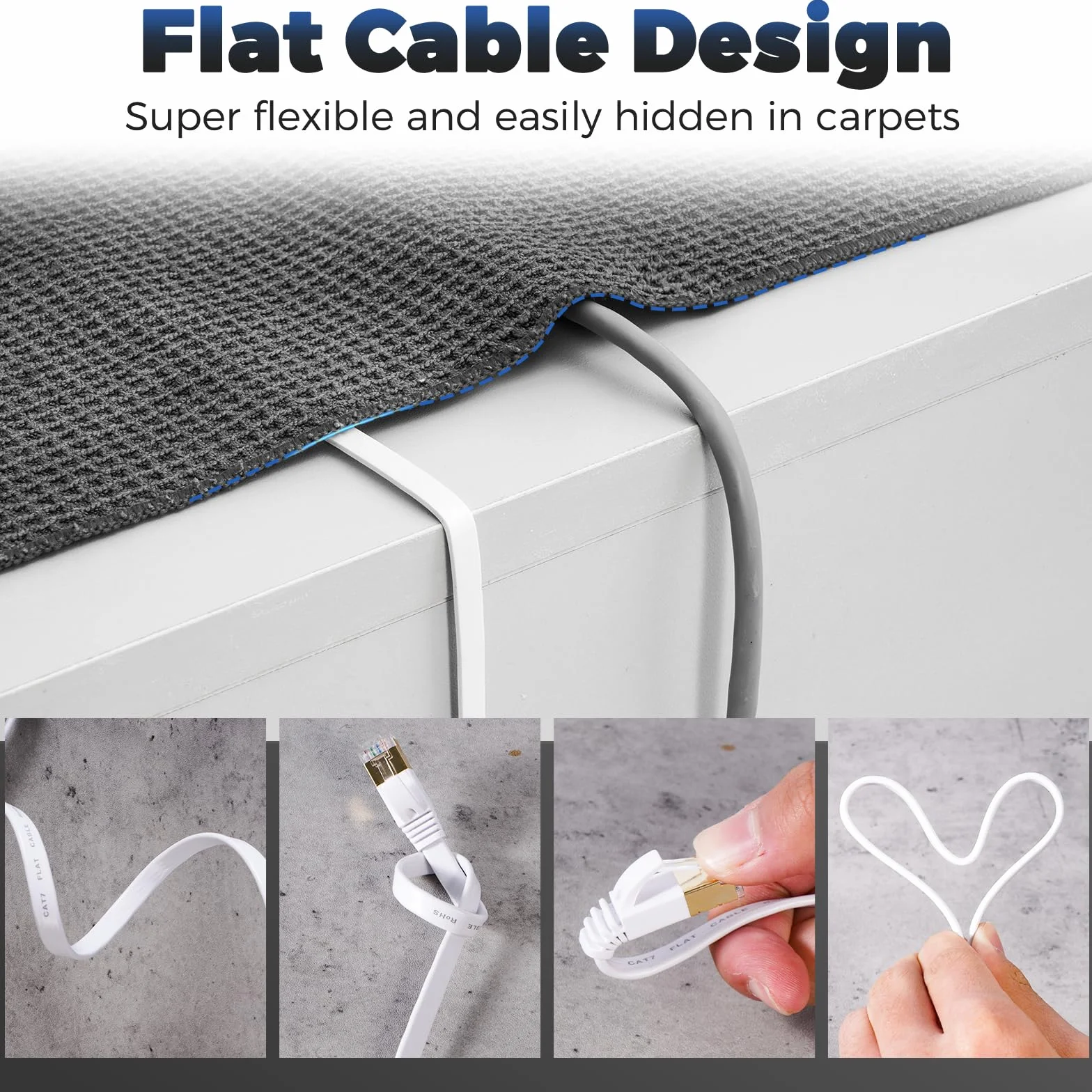 YIIFELL Kabel Cat 7 10m LAN Ethernet dużej prędkości do routera przełącznika modemu laptopa PS5 PS4 Smart TV Xbox