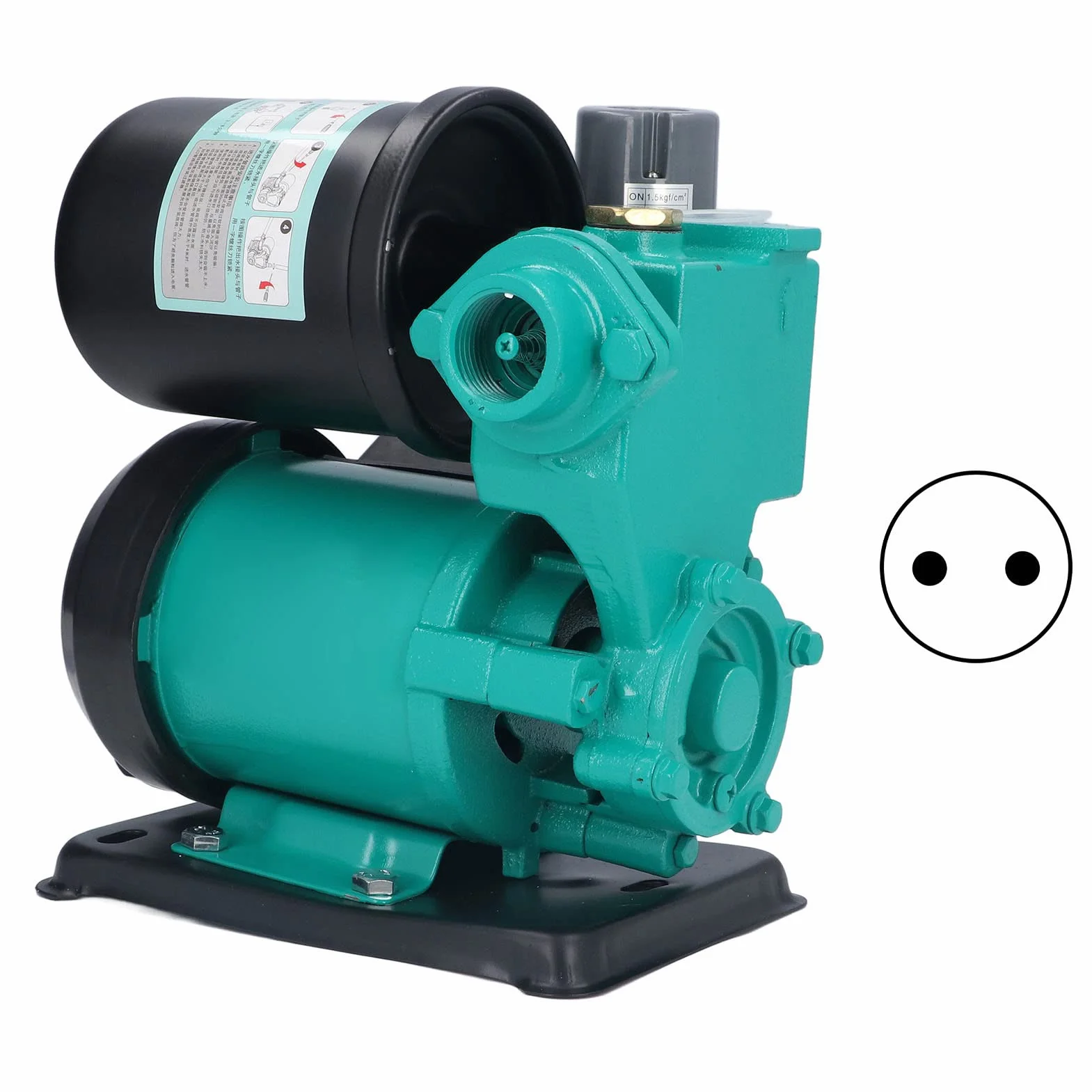 Fdit 250W Pompa Samozasysająca, Silnik z Czystej Miedzi, Pompa Podnosząca Ciśnienie z żeliwnym Korpusem i Zaworem Zwrotnym do Nawadniania Ogrodu domowego. (wtyczka UE)