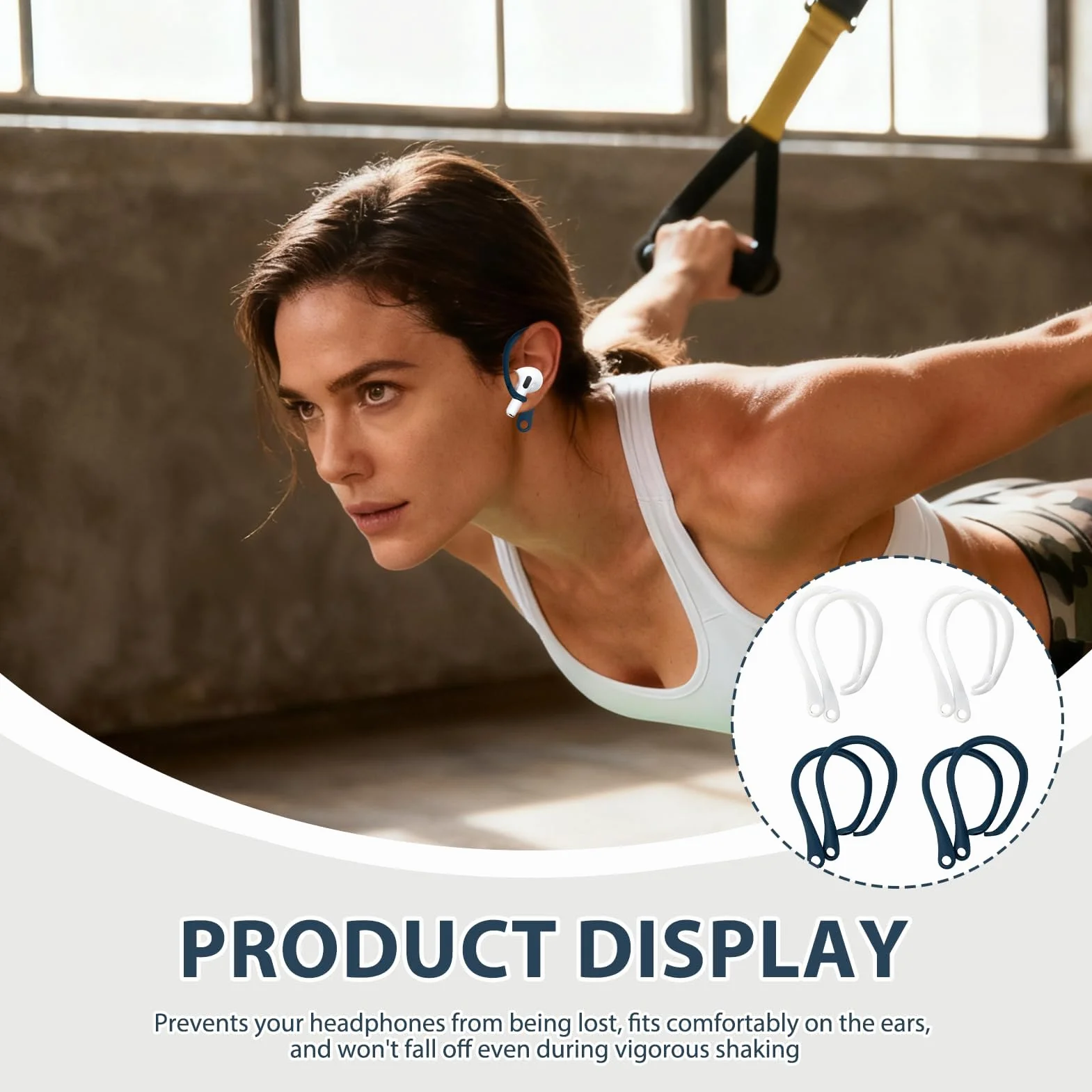Regulowane haczyki na uszy do słuchawek Bluetooth z TPU, 4 pary, akcesoria sportowe
