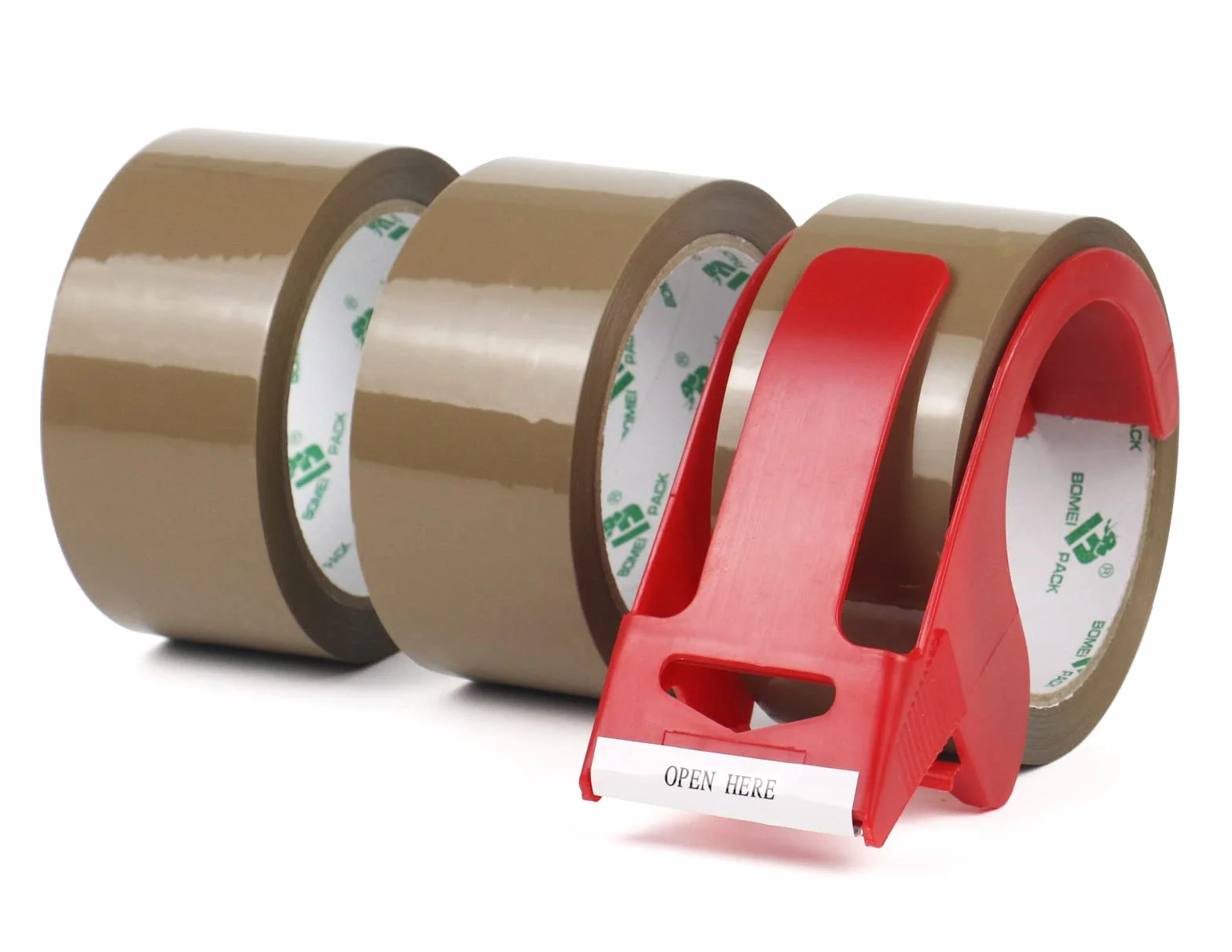BOMEI PACK 3 rolki taśmy klejącej do pakowania, taśma do pakowania, 66 x 48 mm, brązowa, materiał do pakowania paczek i kartonów, taśma do pakowania o dużej sile klejenia, profesjonalna jakość