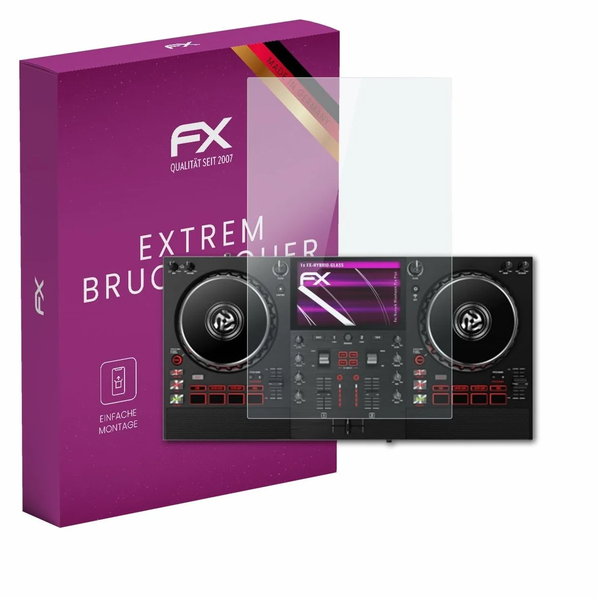 atFoliX Tworzywa Szklo-Folia kompatybilny z Numark Mixstream Pro Plus Folia szklana, 9H Hybrid-Glass FX Szklo opancerzone z tworzywa
