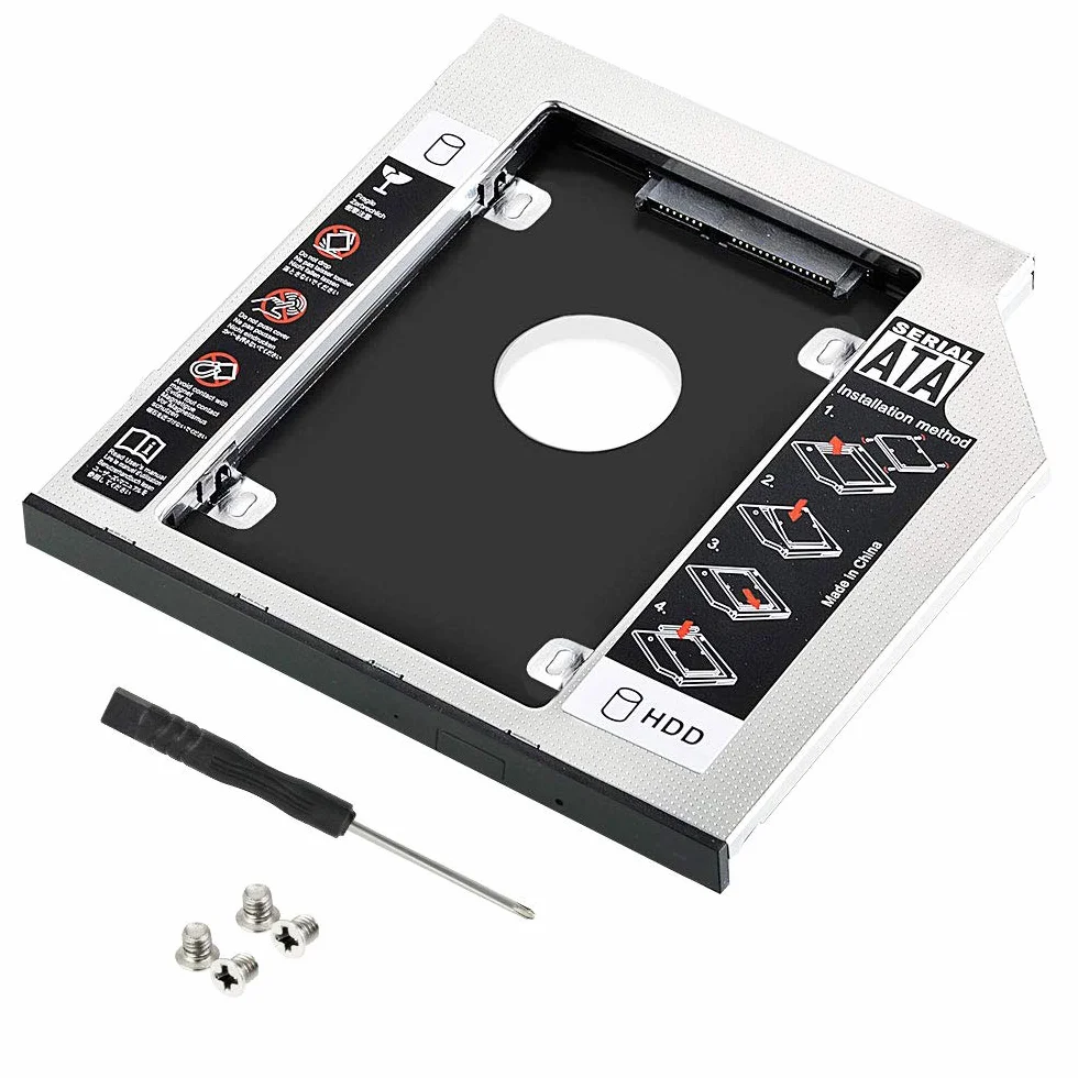 Rama dysku SSD/HDD 9,5 mm SATA 2nd HDD do ASUS ACER HP Dell Benq Sony