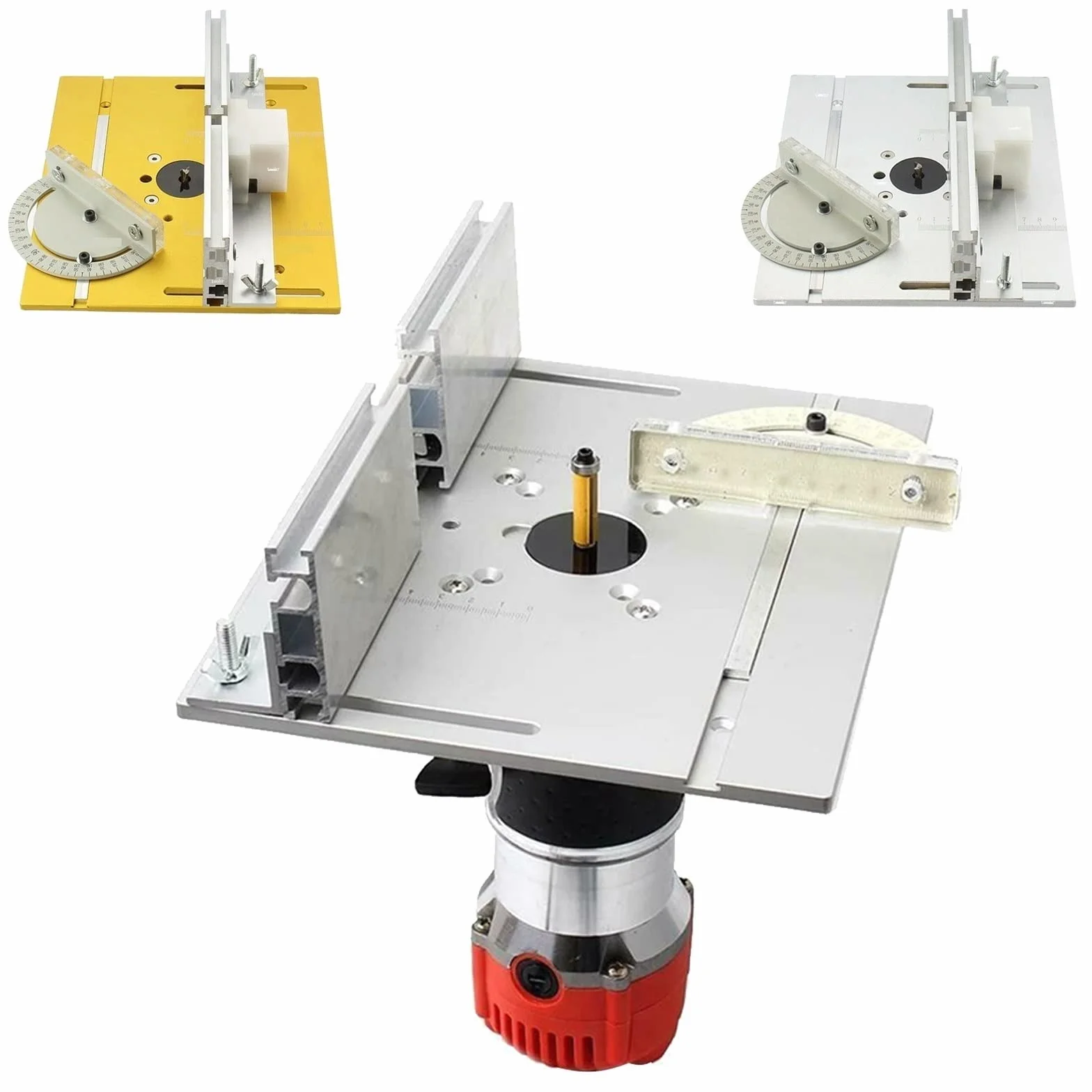 Miniaturowa piła stołowa Aluminiowa frezarka stołowa wkładka płyta ławki do obróbki drewna piła Mitre Gauge wsporniki przesuwne stół piła panelowa maszyny 240x200x6mm(D)