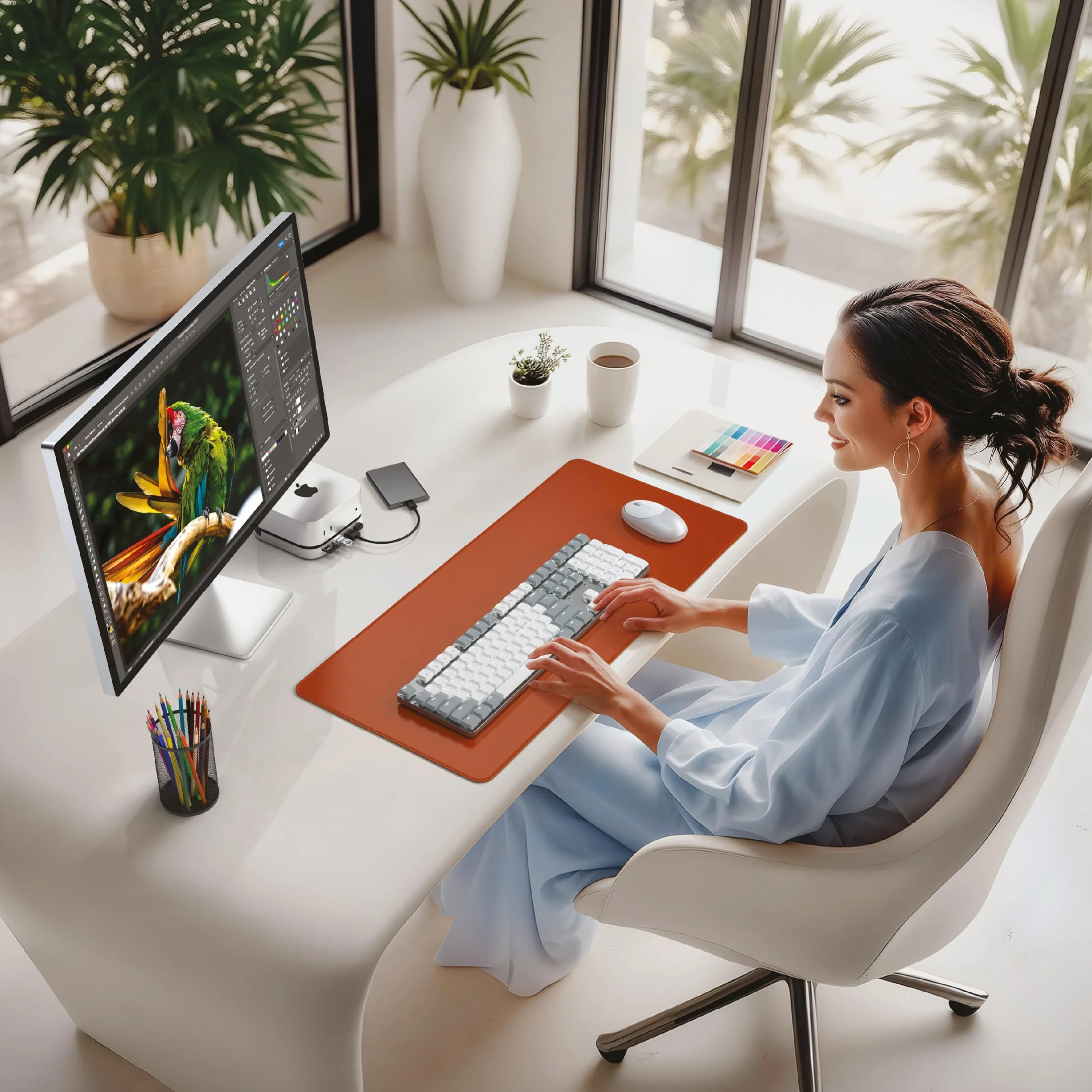 SATECHI Stacja dokująca Mac Mini M4 Hub & Stand z obudową na SSD NVMe, 2x USB-A 10 Gbps, czytnikiem kart SD – Srebrny