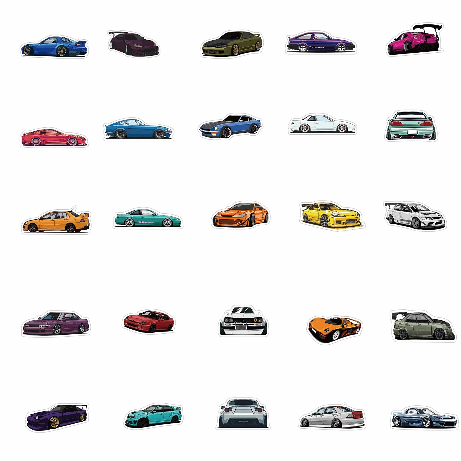 100 sztuk naklejek samochodowych JDM na butelkę z wodą, laptop, telefon, bagaż, deskorolkę, dla dorosłych, nastolatków, dziewcząt, dzieci
