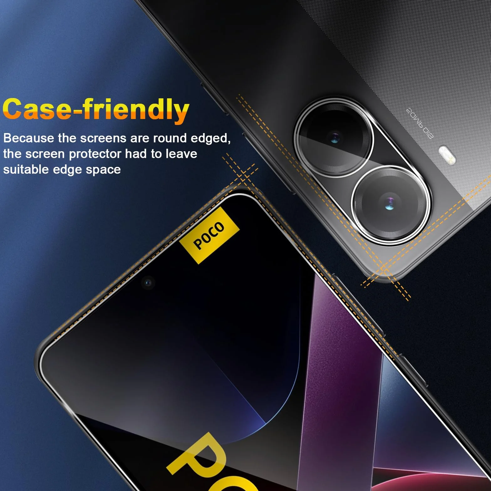 QULLOO Ochraniacz ekranu do Xiaomi Poco X7 Pro 5G, szkło hartowane 9H, zestaw 3 sztuk