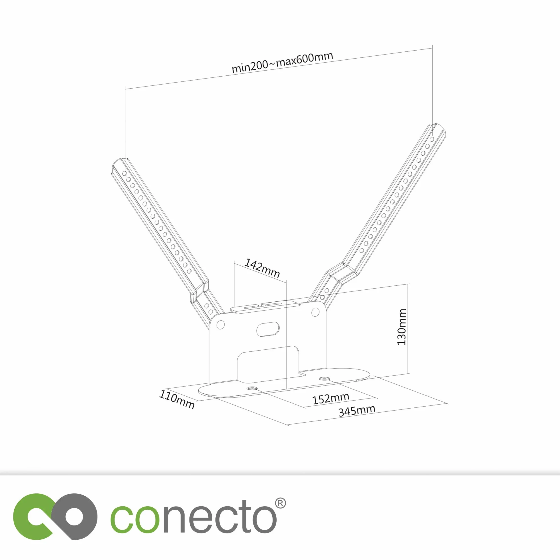 conecto CC50650 uchwyt do bezpośredniego montażu na telewizorze, kompatybilny z soundbarem SONOS BEAM, nośność: 5 kg, czarny