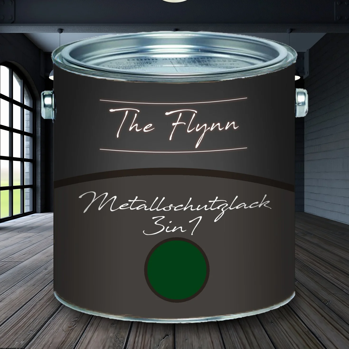 farba do metalu 3 w 1 farba 3w1 do metalu lakier do żelaza aluminium cynku stali ochrona przed rdzą gruntująca i nawierzchniowa w jednym (2,5 L, Zieleń mchu (RAL 6005)) The Flynn