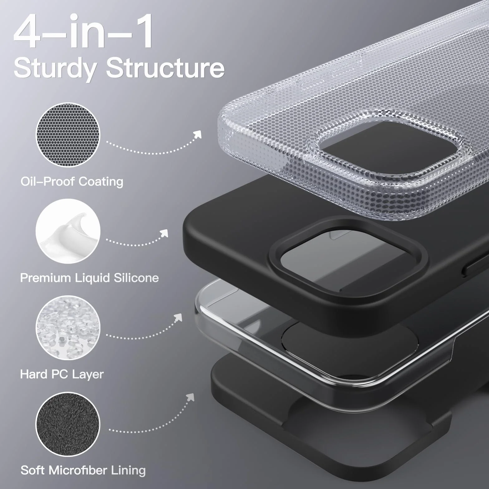 JETech Silikonowe Etui dla iPhone 13 6,1 Cala, Jedwabisty Miękki w Dotyku Futerał Ochronny na Całe Ciało, Odporny na Wstrząsy Pokrowiec z Podszewką z Mikrofibry (Czarny)