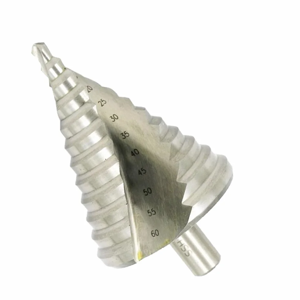 1pc 6-60mm wiertło stopniowe HSS Bit Twist Groove powlekane tytanem drewno metalowa wycinarka otworów rdzeń wiertła elektronarzędzia wiertło