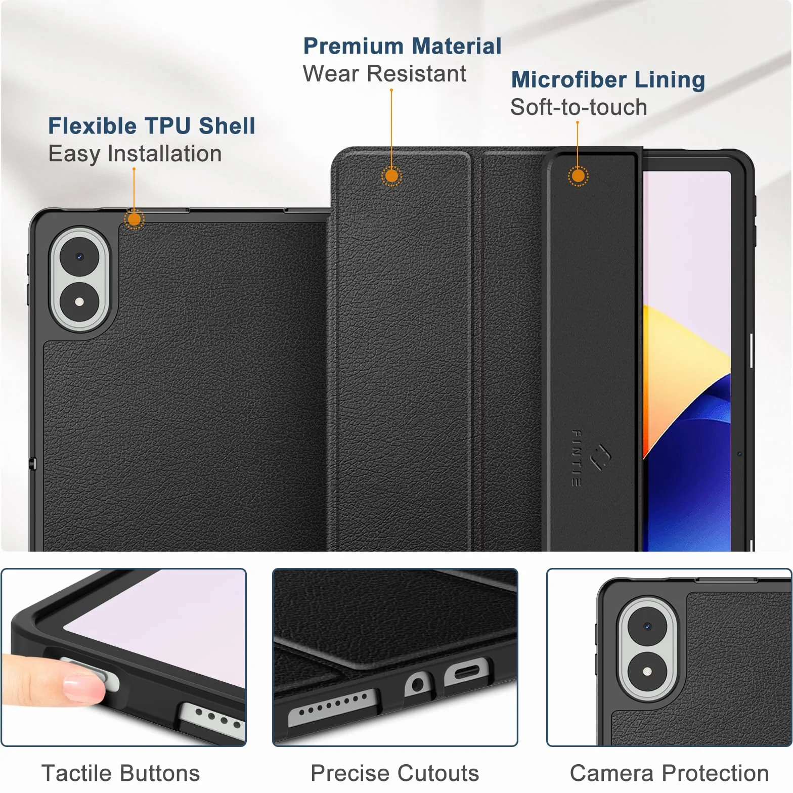 Fintie Etui Ochronne do Redmi Pad 2 Pro 12,1" 2025 z Uchwytem na Długopis TPU