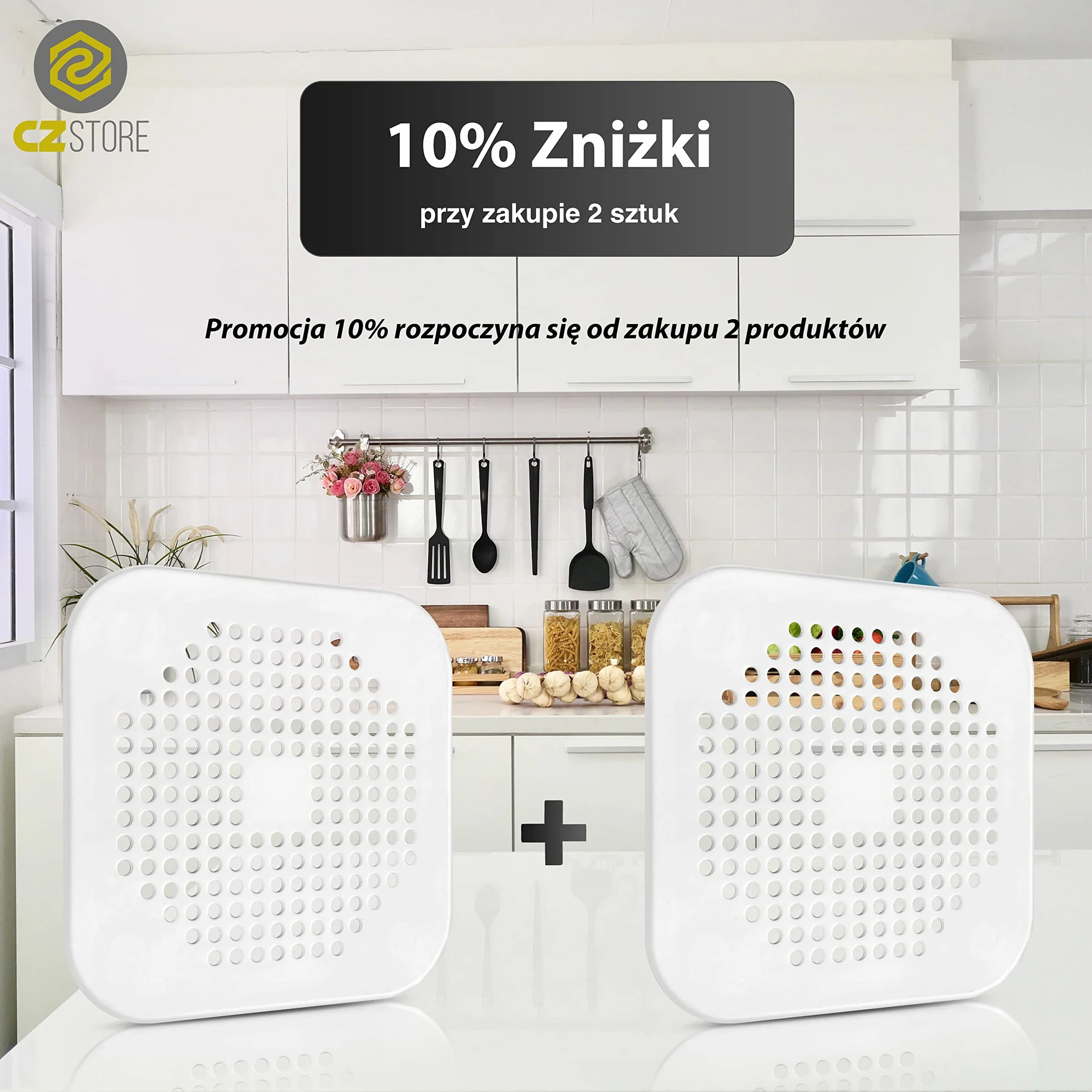 Silikonowe Sitko do Zlewu ✮DOŻYWOTNIA GWARANCJA✮ Silikonowy Korek z Sitkiem do Zlewozmywaka, Odpływu Kuchennego, Umywalki - Filtr do Zlewu na Resztki - Gumowe Przyssawki - 14 cm, Biały