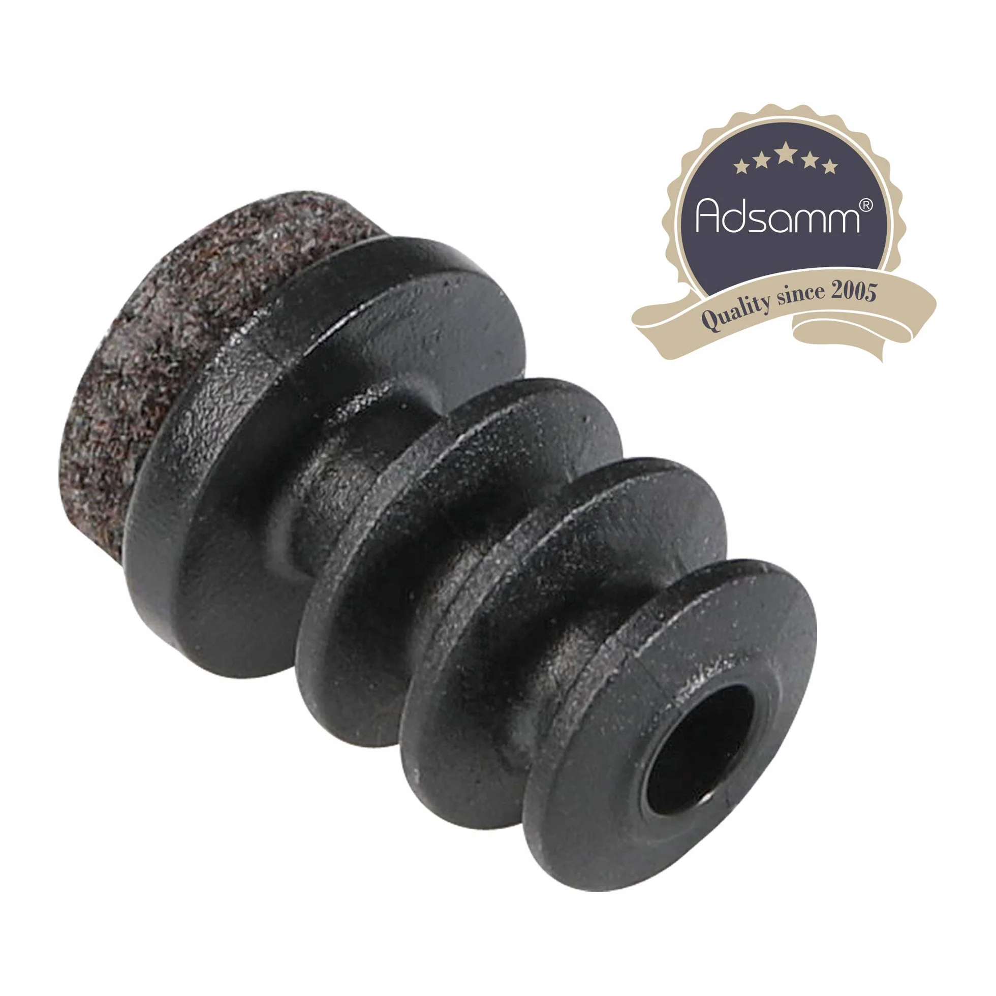 Adsamm INS-R-F-BL-16-16 INS-R-F-BL-16 16 x zaślepki lamelowe z filcu, czarne, Ø 16 mm