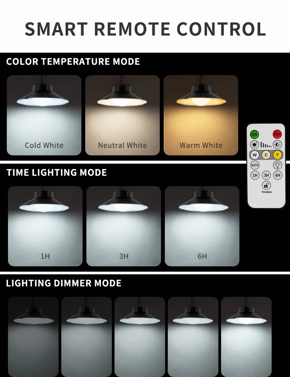 Sararoom lampy solarne do zawieszenia na zewnątrz, 3 kolory/4 tryby lampy wiszące solarne, wodoszczelność IP65, lampa wisząca solarna z pilotem zdalnego sterowania, programowaniem, czujnikiem