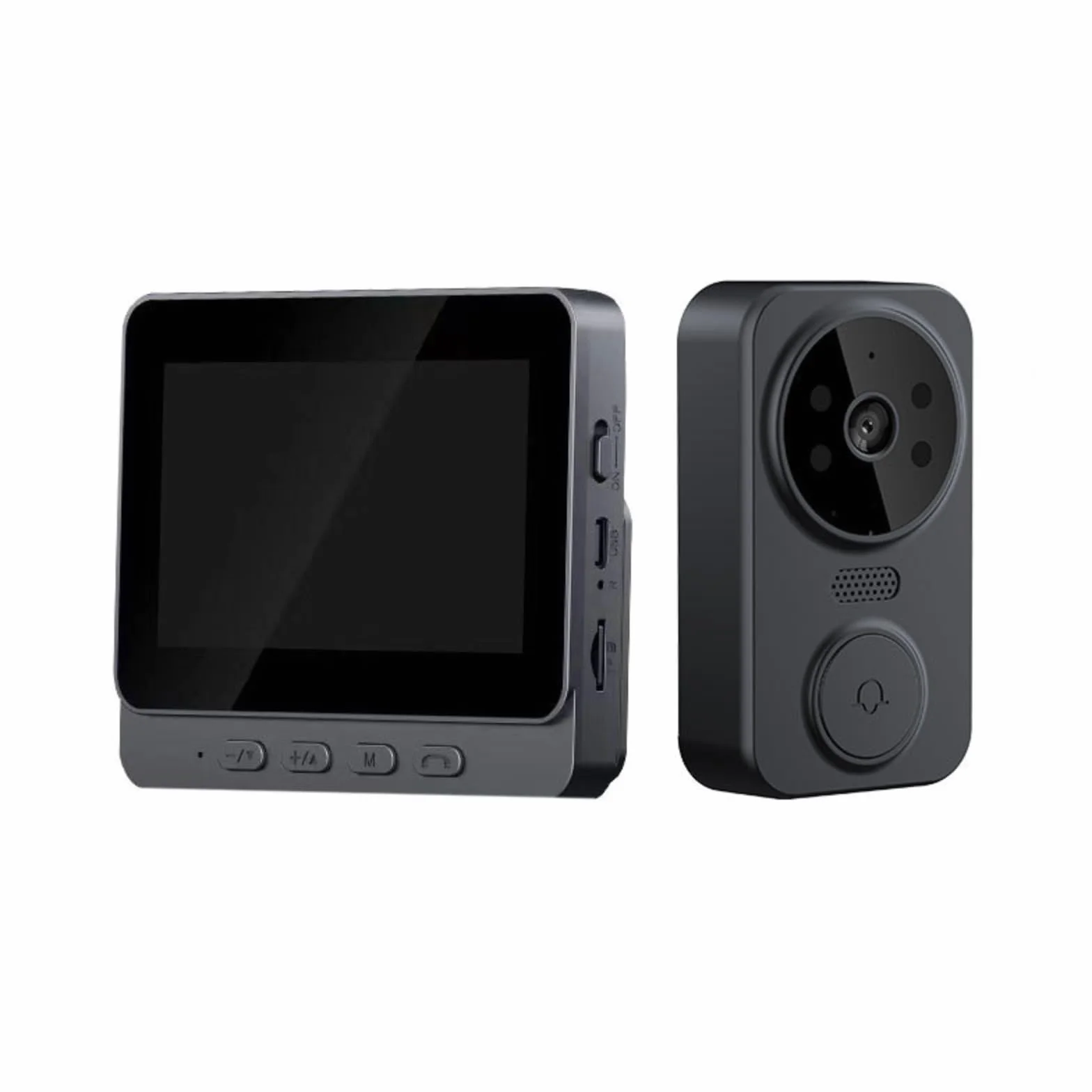 Wireless Video Doorbell 4,3-calowy ekran IPS 2,4G Bezprzewodowy dzwonek wideo Dwukierunkowy domofon z kamerą 170° HD Infrared Night Vision Dwukierunkowy dźwięk sprawiają, że Twoje bezpieczeństwo w