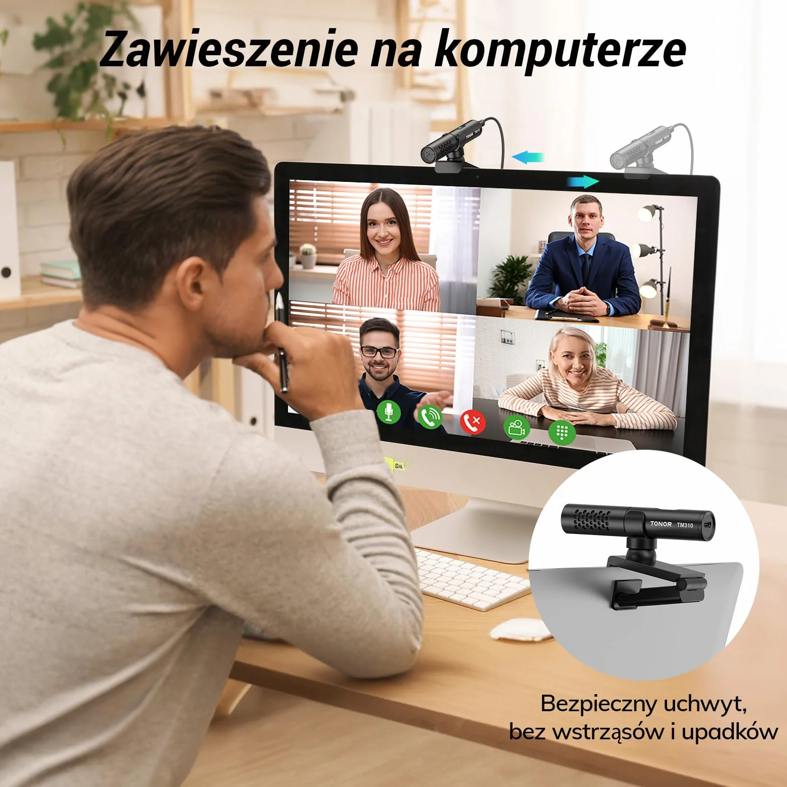 TONOR Mikrofon USB do komputera PC, laptopa, regulowany, konferencyjny, Skype, YouTube, MacOS Windows