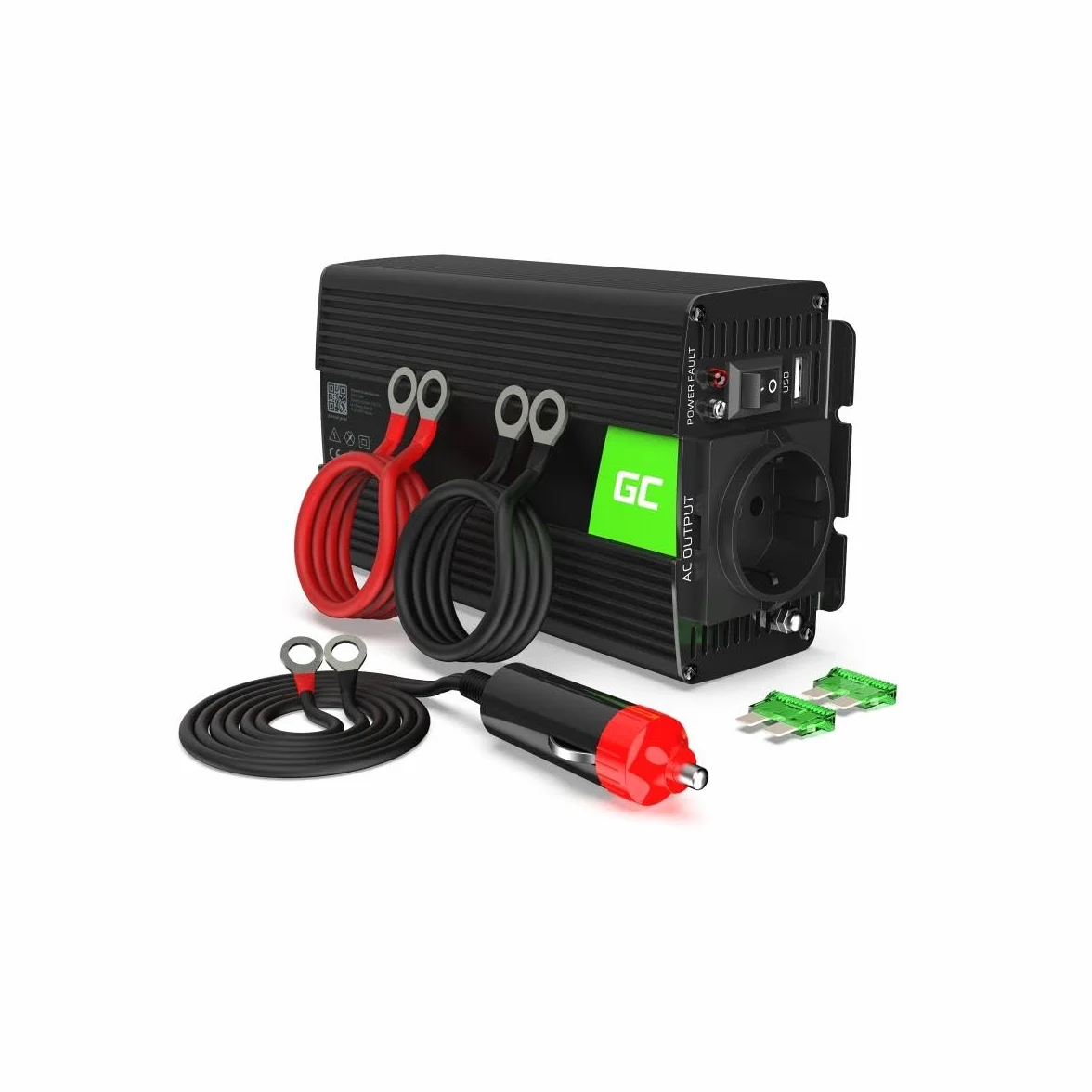 Green Cell® 500W/1000W 12V do 230V Volt Czysty Sinus sinusoida Przetwornica Inwerter napięcia samochodowa Falownik solarny Konwerter prądu przemiennego Czysta fala sinusoidalna Przetwornik DC AC