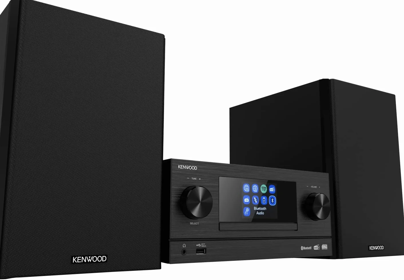 KENWOOD M-9000S-B Micro System Hi-Fi z CD, DAB+, radiem internetowym, Bluetooth, USB, kolorowym wyświetlaczem TFT