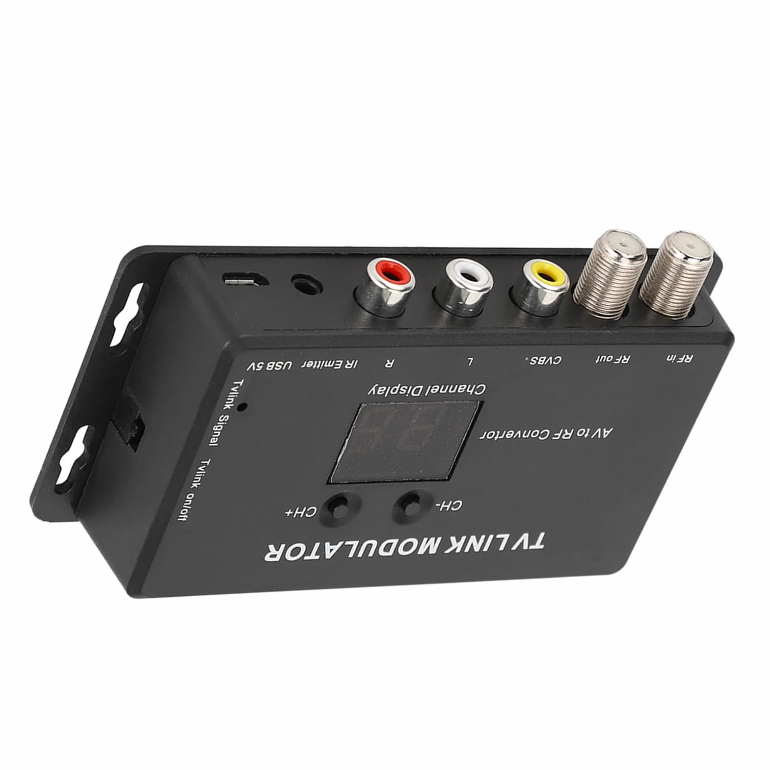 TM70 Modulator UHF TV LINK Konwerter AV RF Przedłużacz Podczerwieni z Wyświetlaniem Kanałów