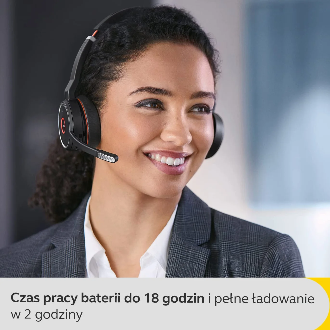 Jabra Evolve 75 SE bezprzewodowy zestaw słuchawkowy Bluetooth stereo, aktywna redukcja szumów, czarny