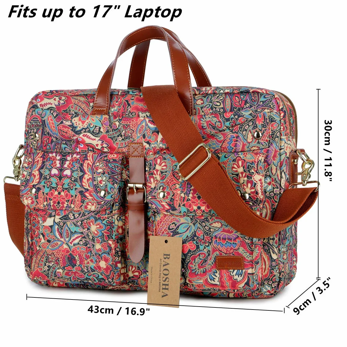 BAOSHA Torebka damska torba na laptopa 15,6-17 cali BC-07 X-Large