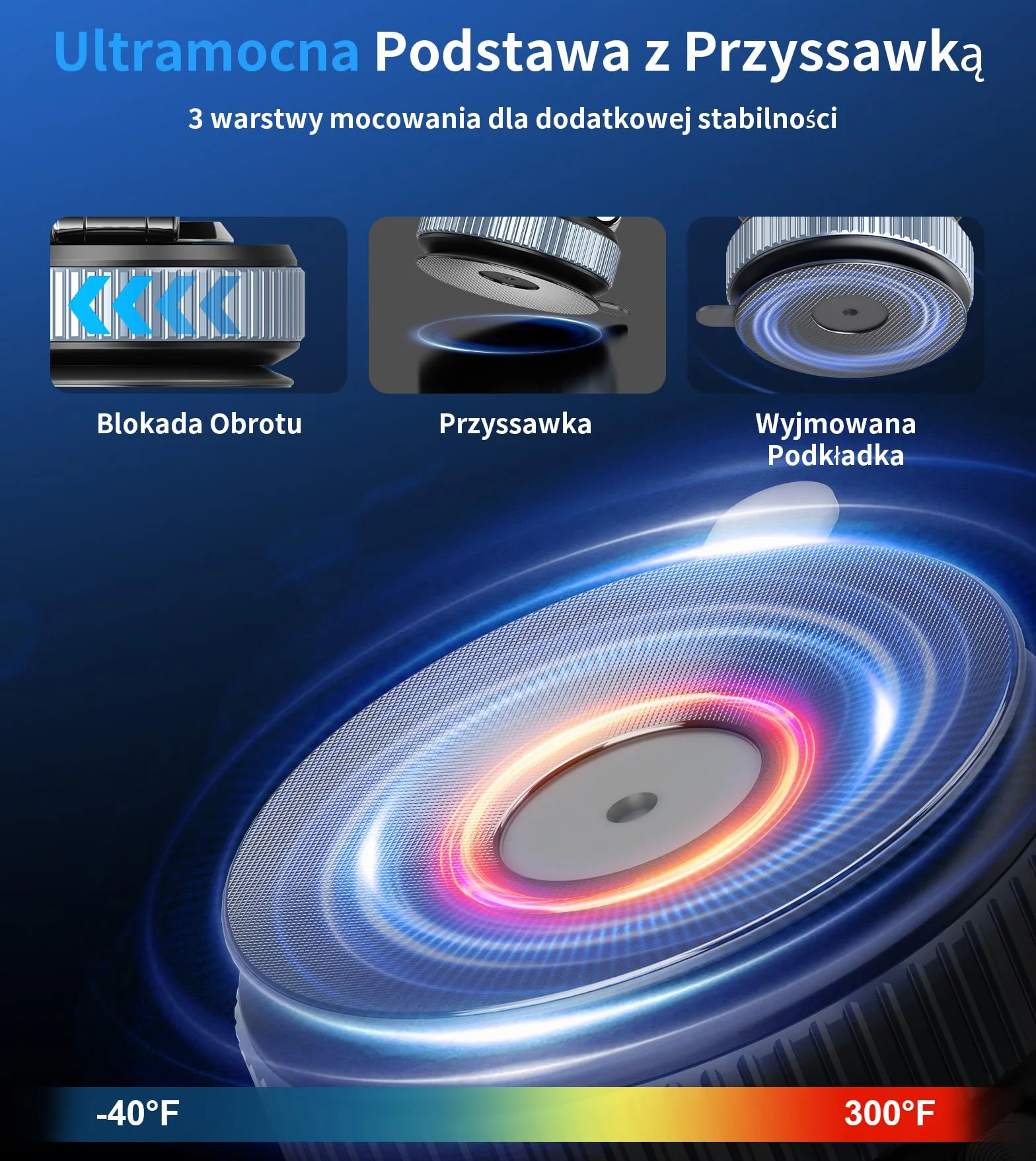 Gahenwo Magnetyczny Uchwyt Samochodowy do Telefonu Magsafe, Obracany 360°, Składany z Pierścieniem Magnetycznym