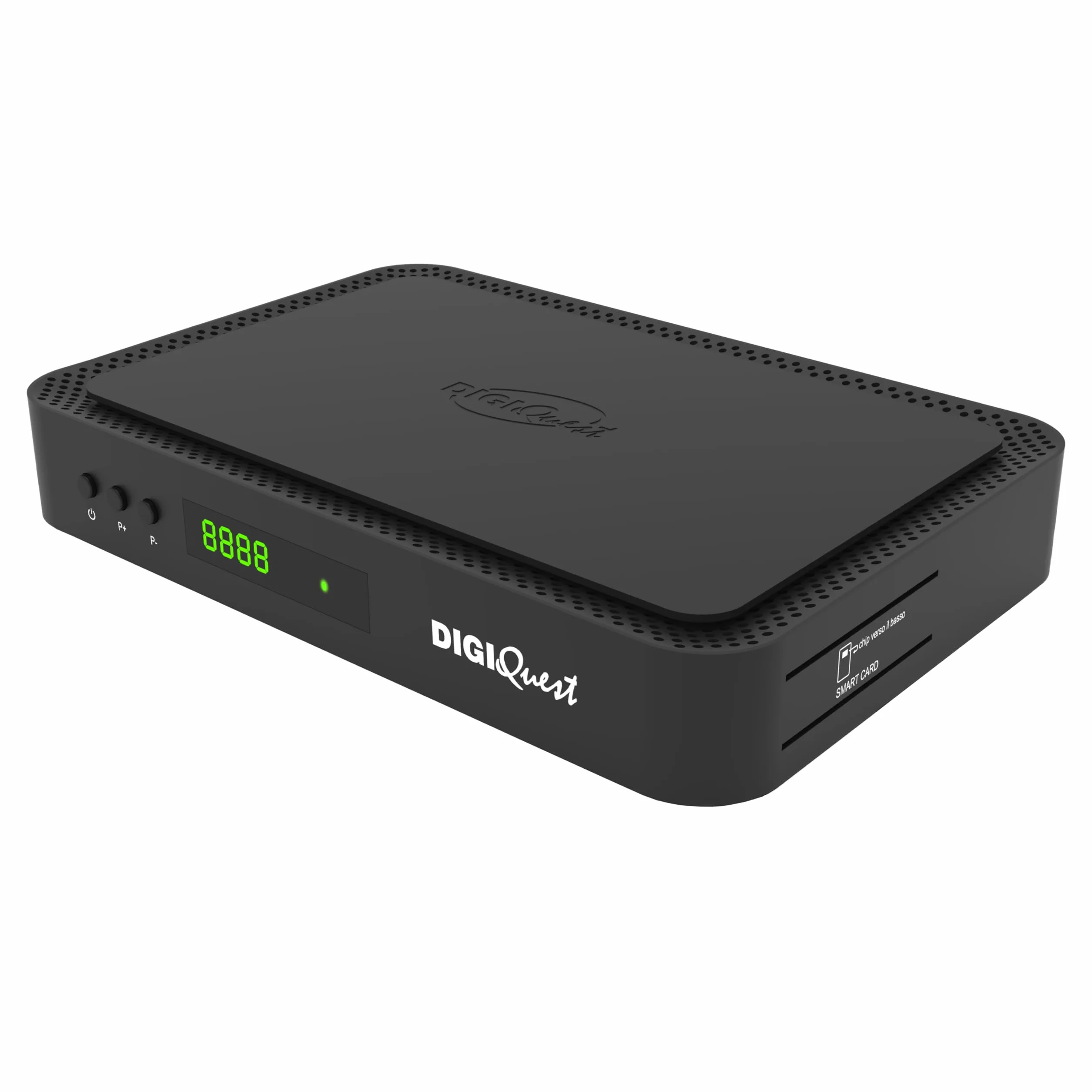 DIGIQUEST Odbiornik satelitarny tivùsat Combo 4K Q80 HbbTV podwójny tuner nagrywanie Mediaplayer pilot 2 w 1 Smartcard czarny