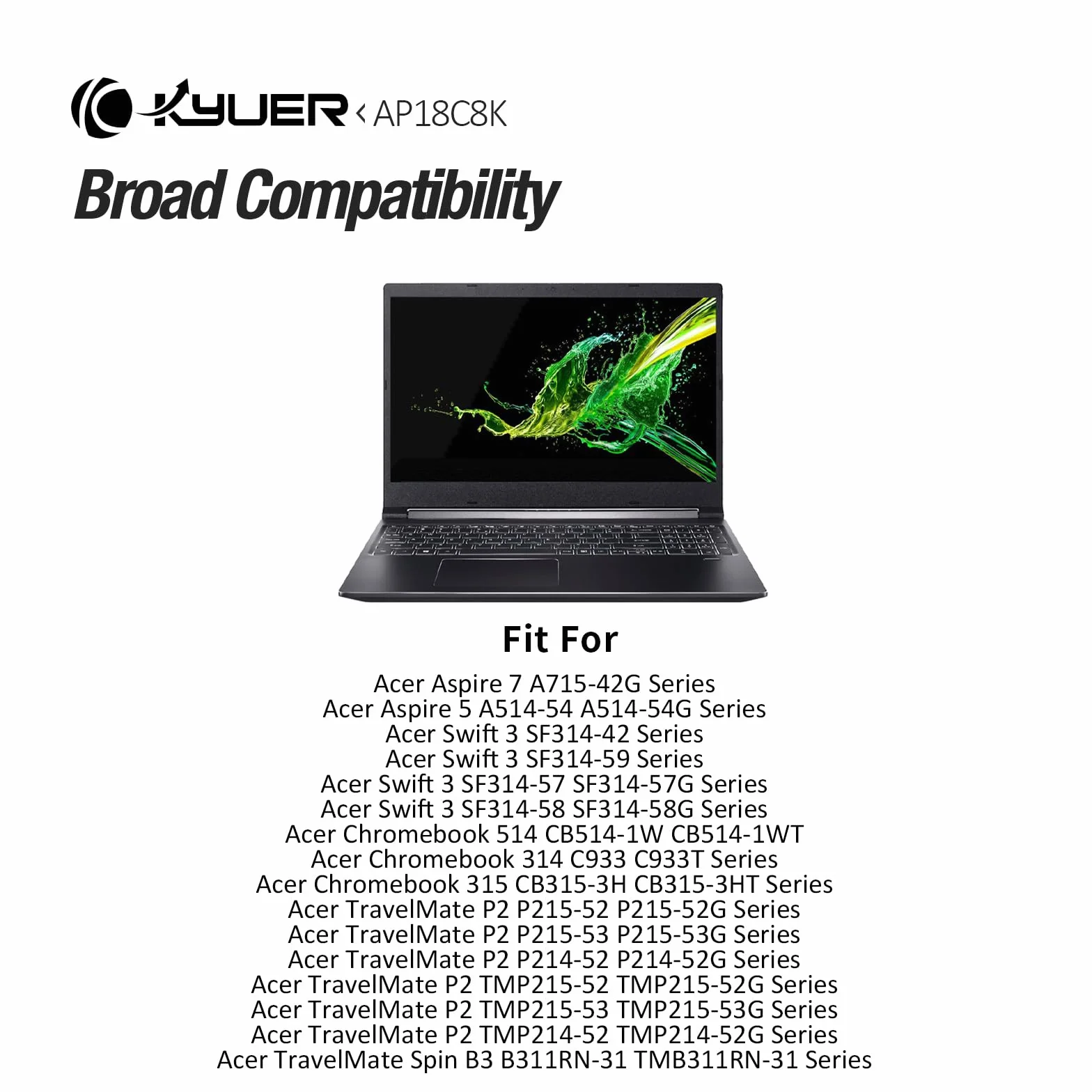 AP18C8K Laptop Bateria do Acer Chromebook 314 C933 C933T 315 CB315-3H CB315-3HT 514 CB514-1W CB514-1WT TravelMate P2 P215-52 P215-52G P215-53 P215-53G P214-52 P214-52G TMP215-52 TMP215-52G TMP215-53