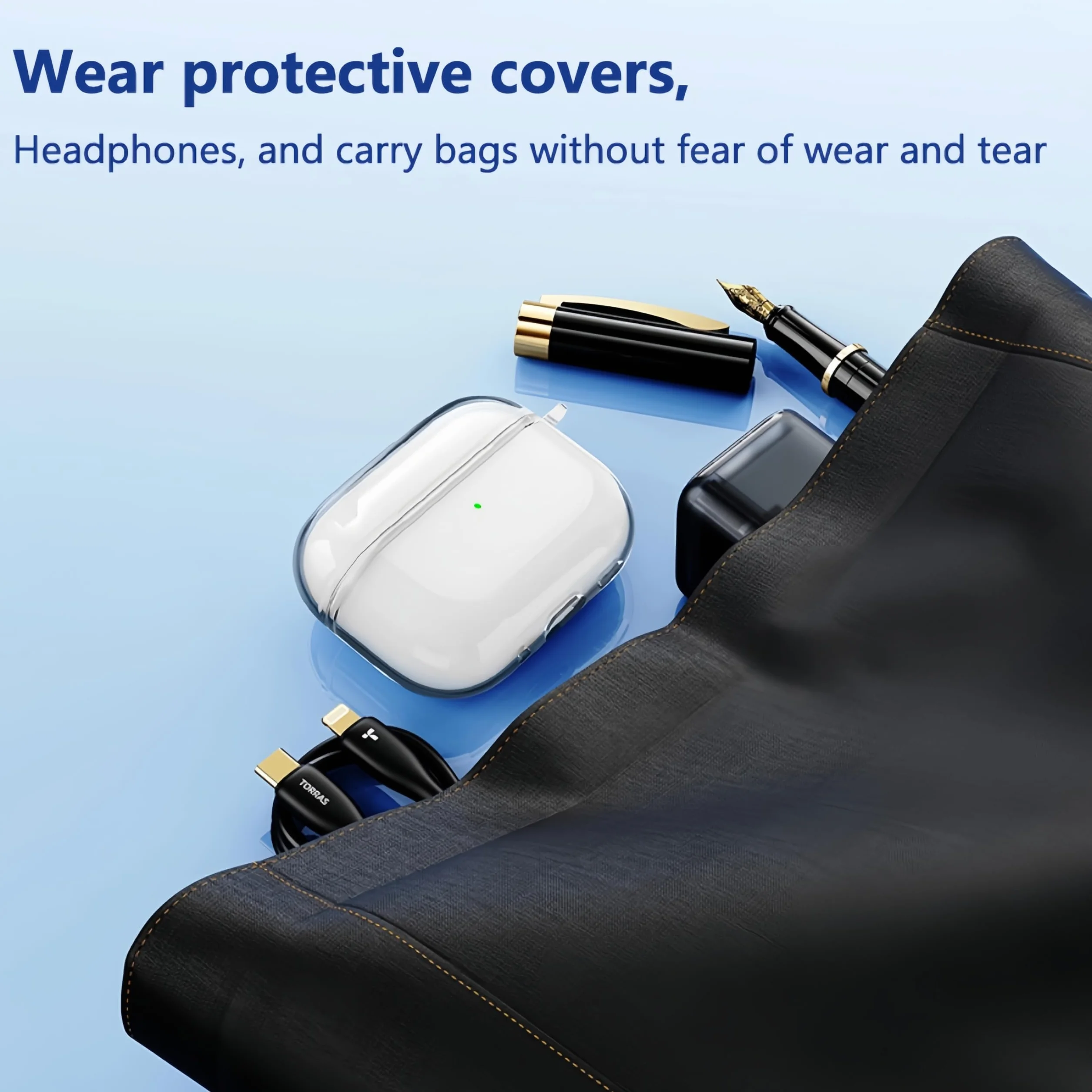 Etui Kompatybilne z AirPods Pro 3, Przezroczysta Twarda Obudowa TPU Odporna na Wstrząs