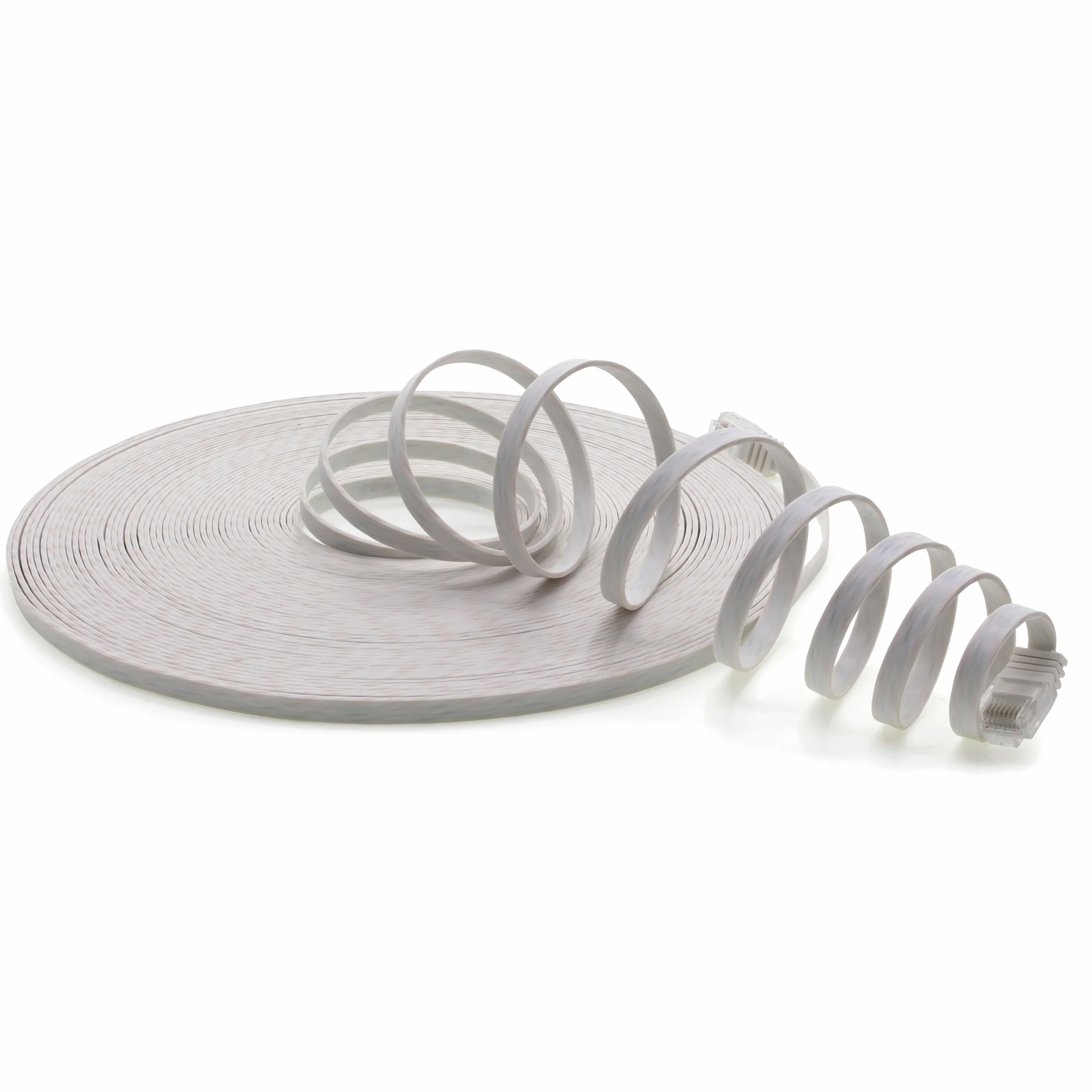 1aTTack.de Kabel płaski CAT5 CAT 5 10 m | biały - 1 sztuka | 10/100/1000 Mbit/s | kabel sieciowy LAN | płaski | wąski | kabel krosowy | wstążka | kabel LAN